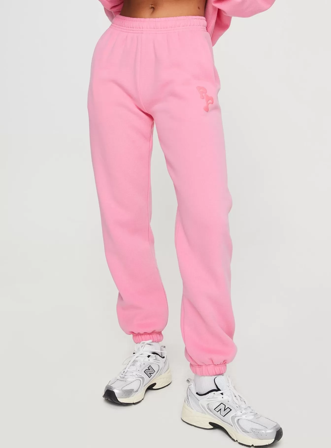 Princess Polly Pants | Track Pants Squiggle Text Watermelon Pink / Rose