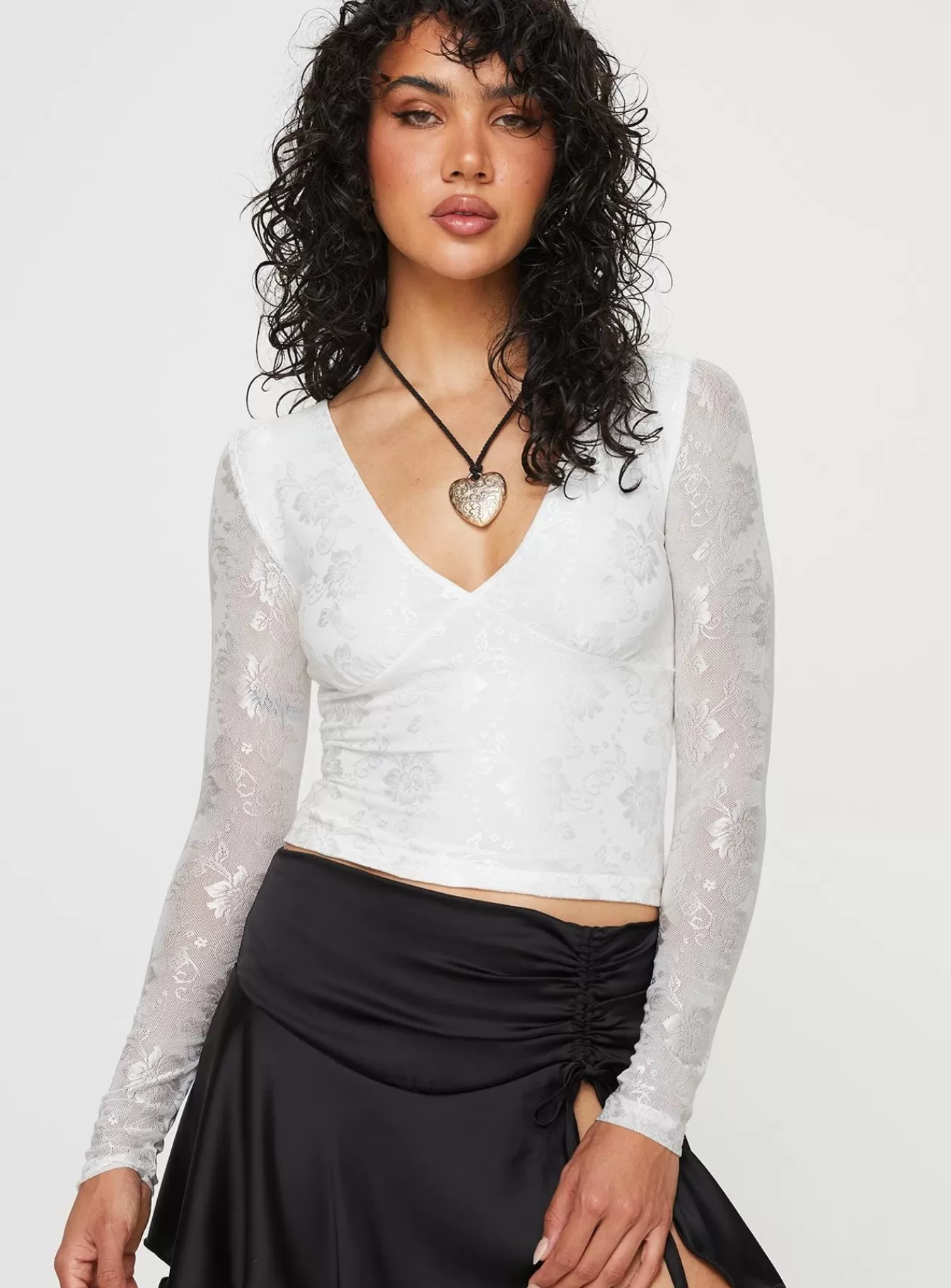 Princess Polly Long Sleeve Tops | Radar Long Sleeve Top White