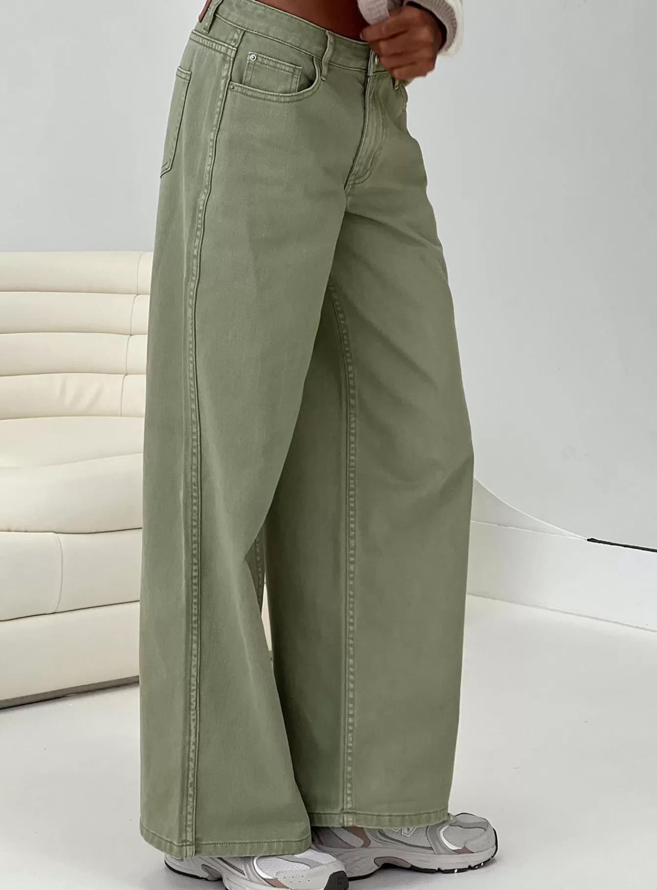Princess Polly Jeans | Ramos Low Rise Denim Jeans Sage