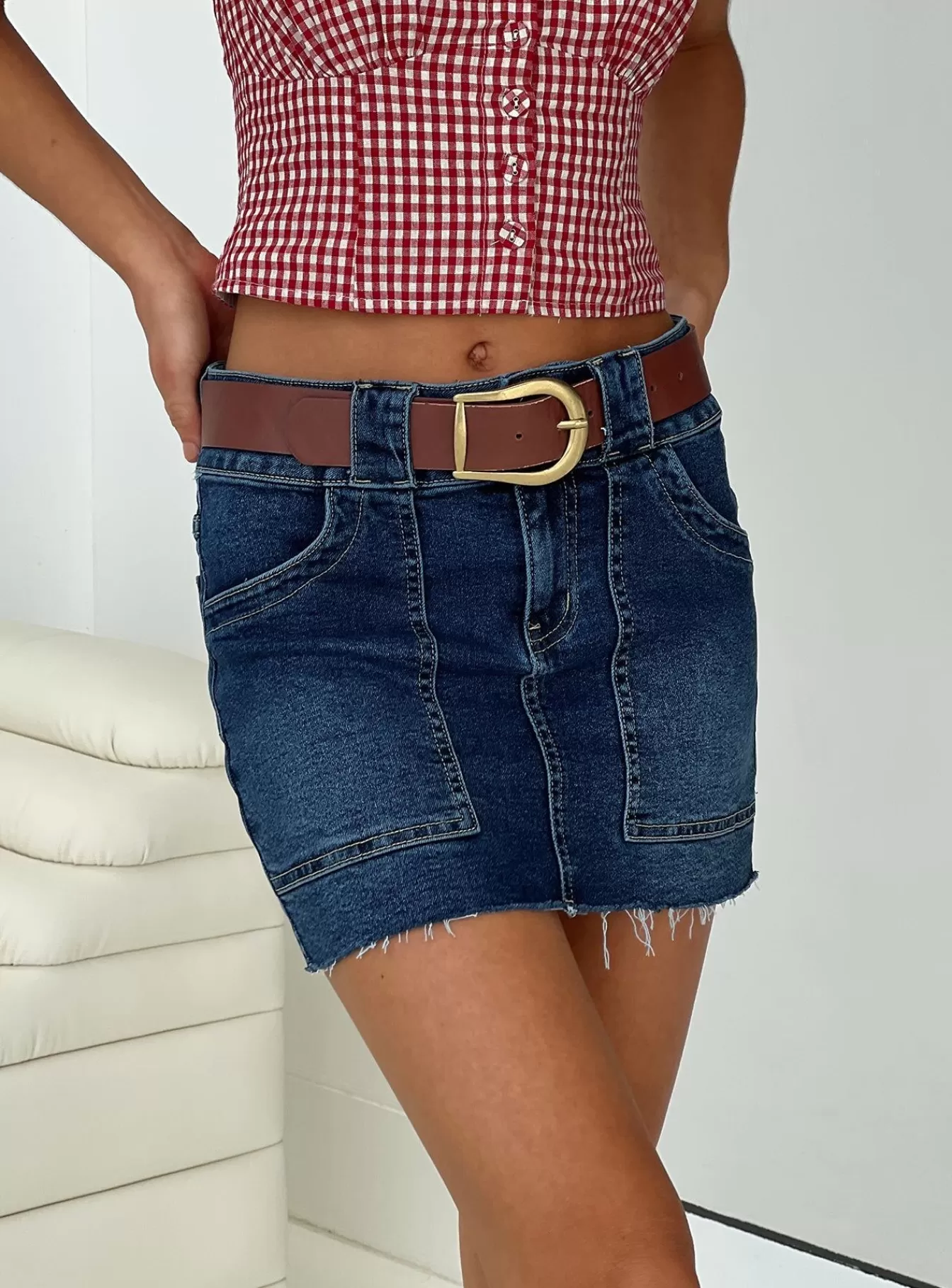 Princess Polly Skirts | Reel It In Denim Mini Skirt Dark Wash
