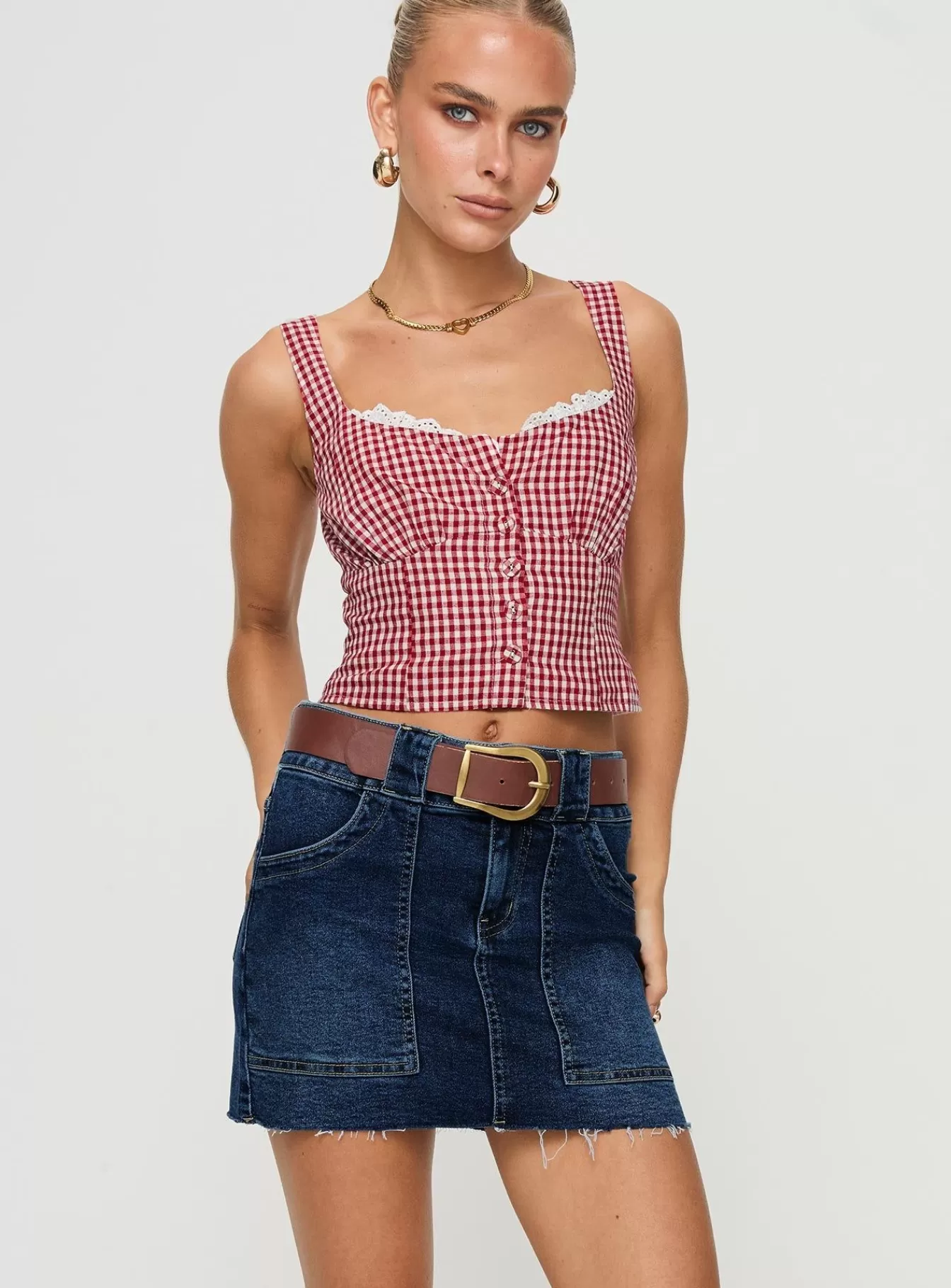 Princess Polly Skirts | Reel It In Denim Mini Skirt Dark Wash