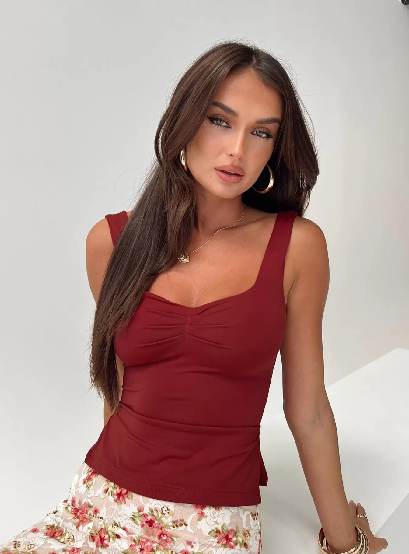 Princess Polly Casual Tops | Rehna Top Burgundy