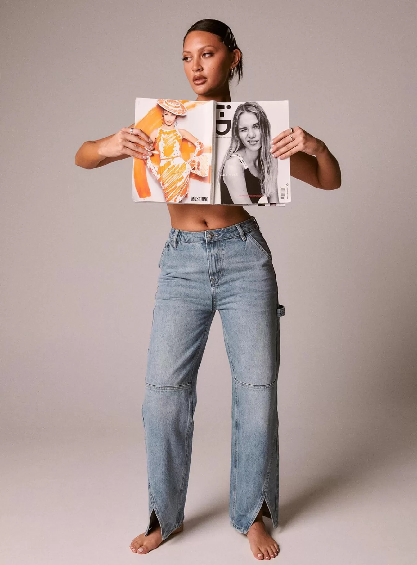 Princess Polly Jeans | Rihanna Split Hem Jeans Mid Blue