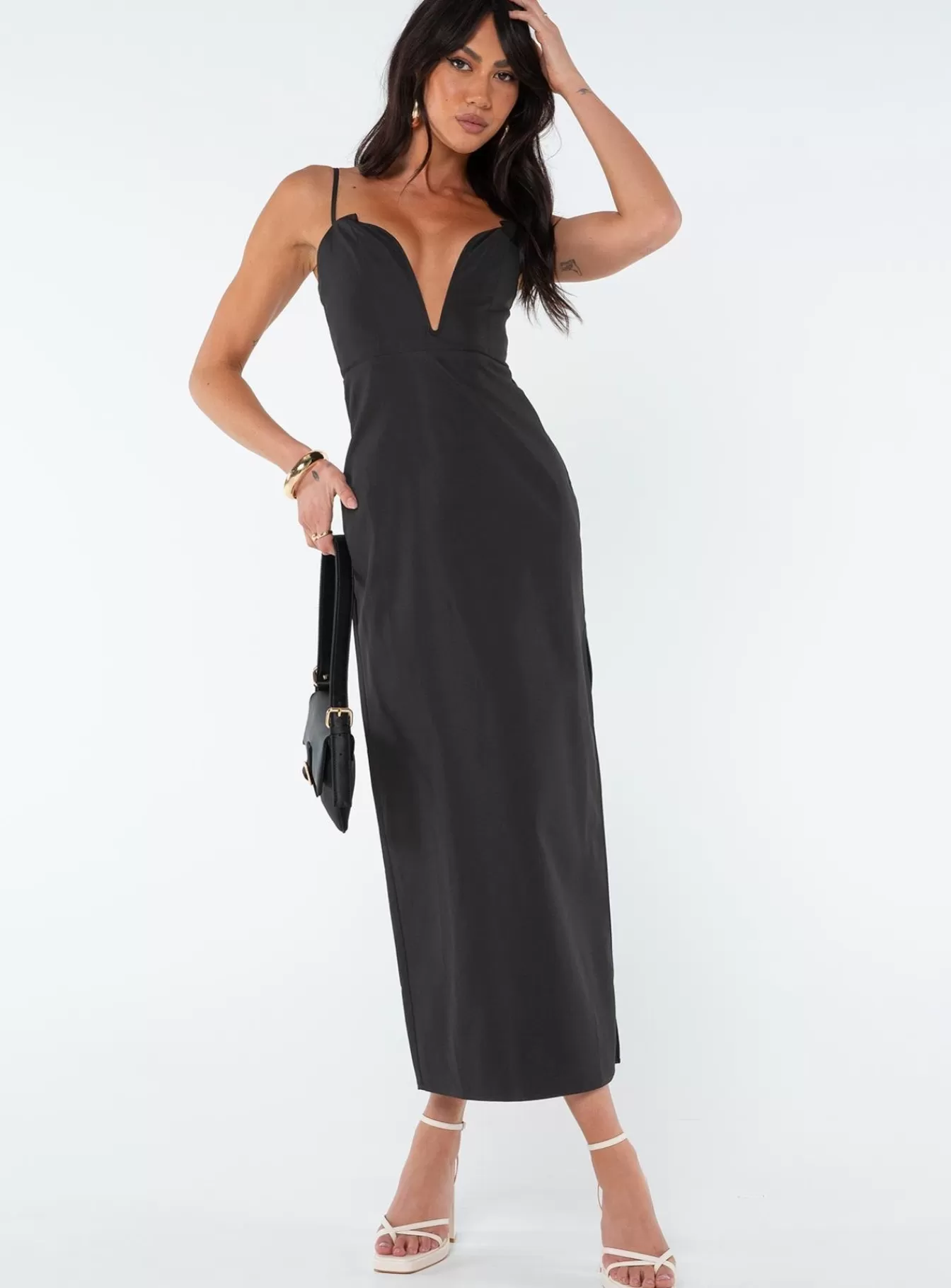 Princess Polly Midi Dresses | Risha Corset Midi Dress Black