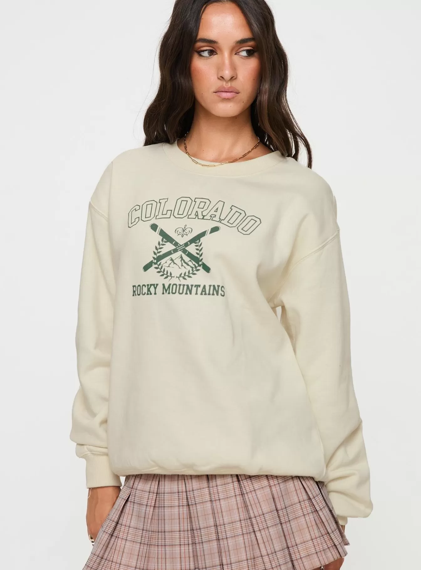 Princess Polly Sweatshirts & Hoodies | Rocky Crew Neck Sweatshirt Cream