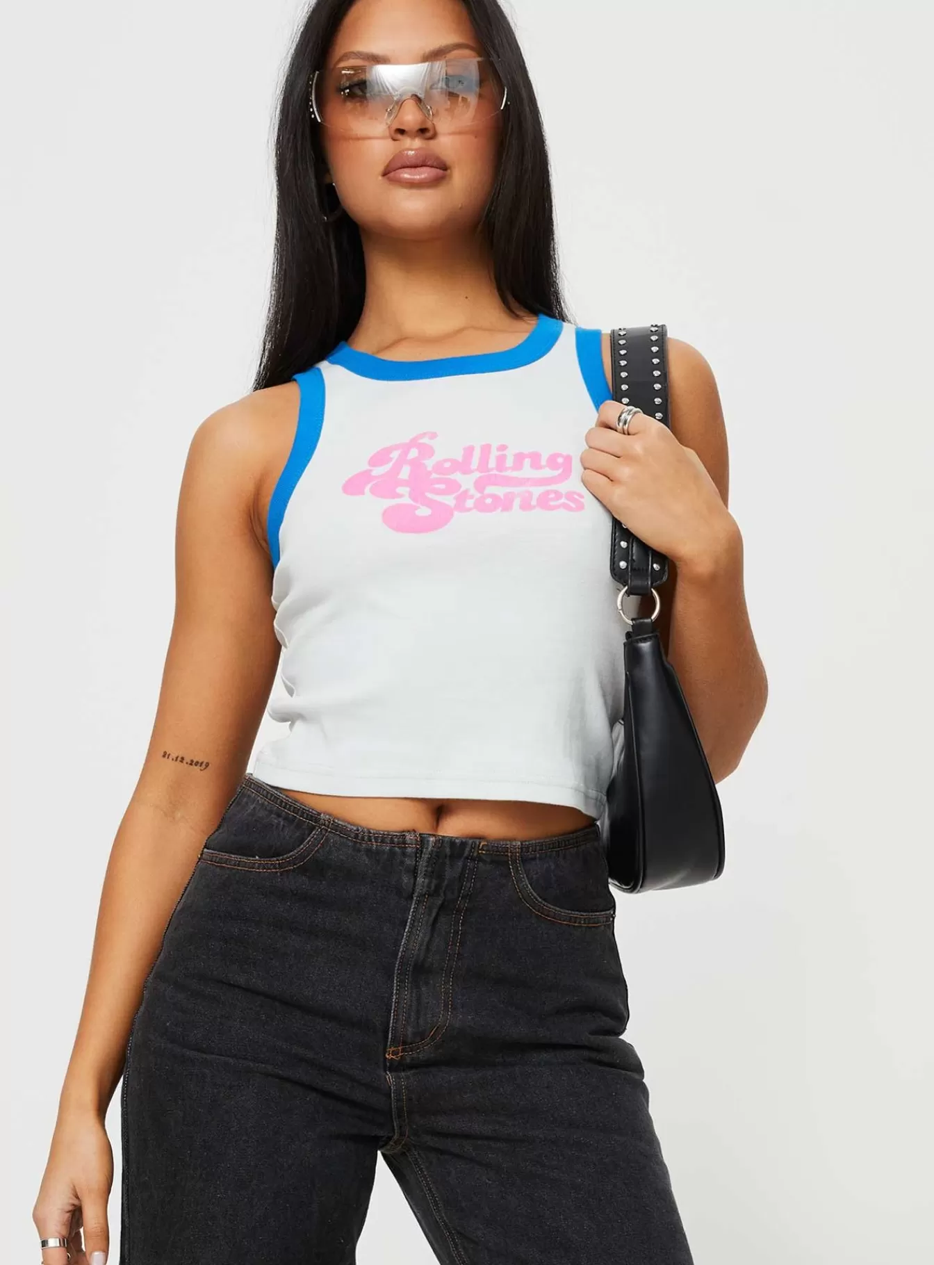 Princess Polly Casual Tops | Rolling Stones Tank Top Blue