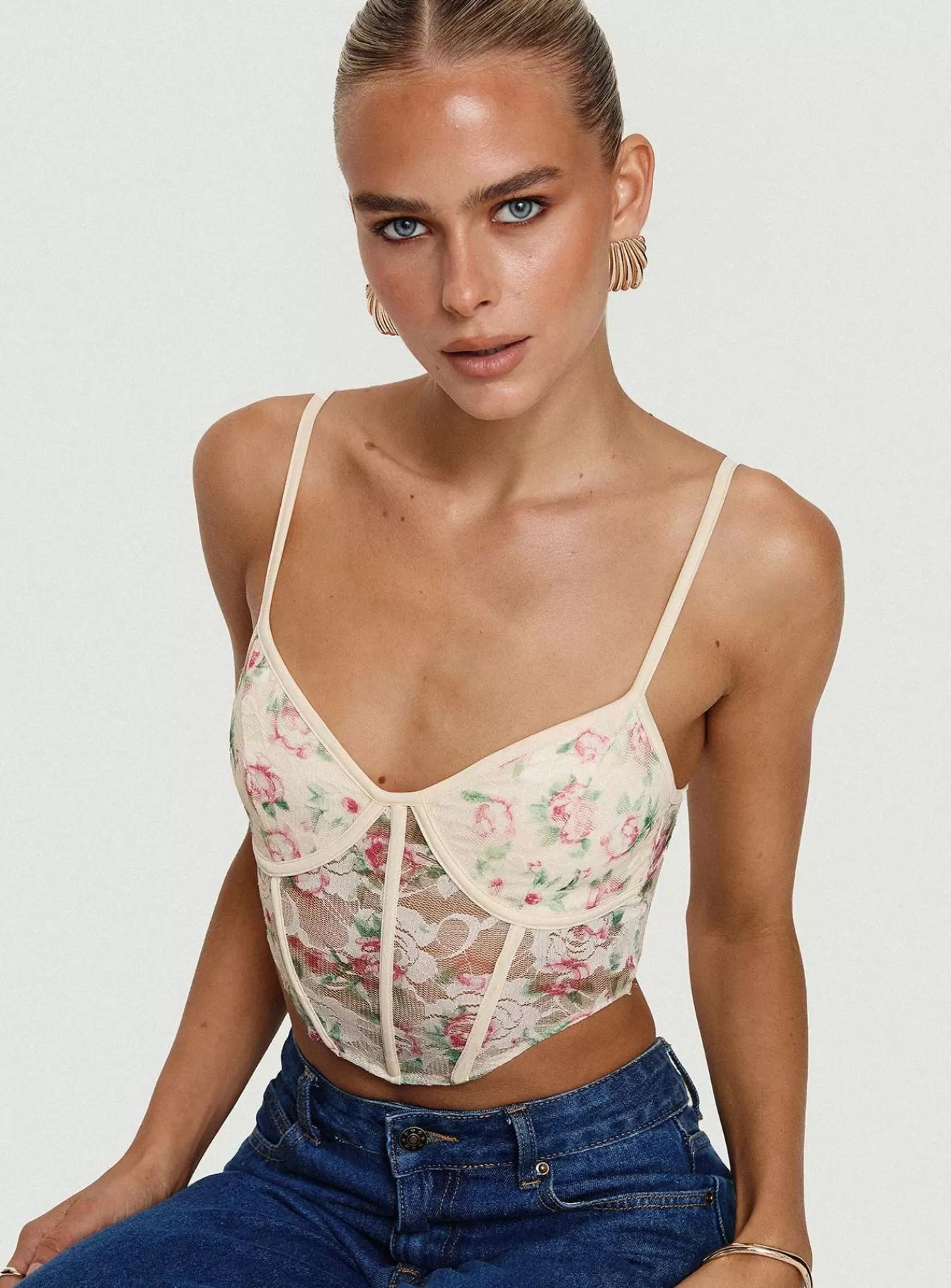 Princess Polly Spring Tops | Romania Top Cream / Floral