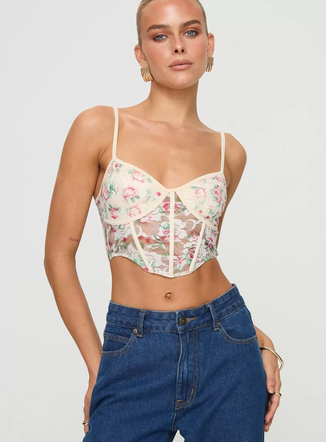 Princess Polly Spring Tops | Romania Top Cream / Floral