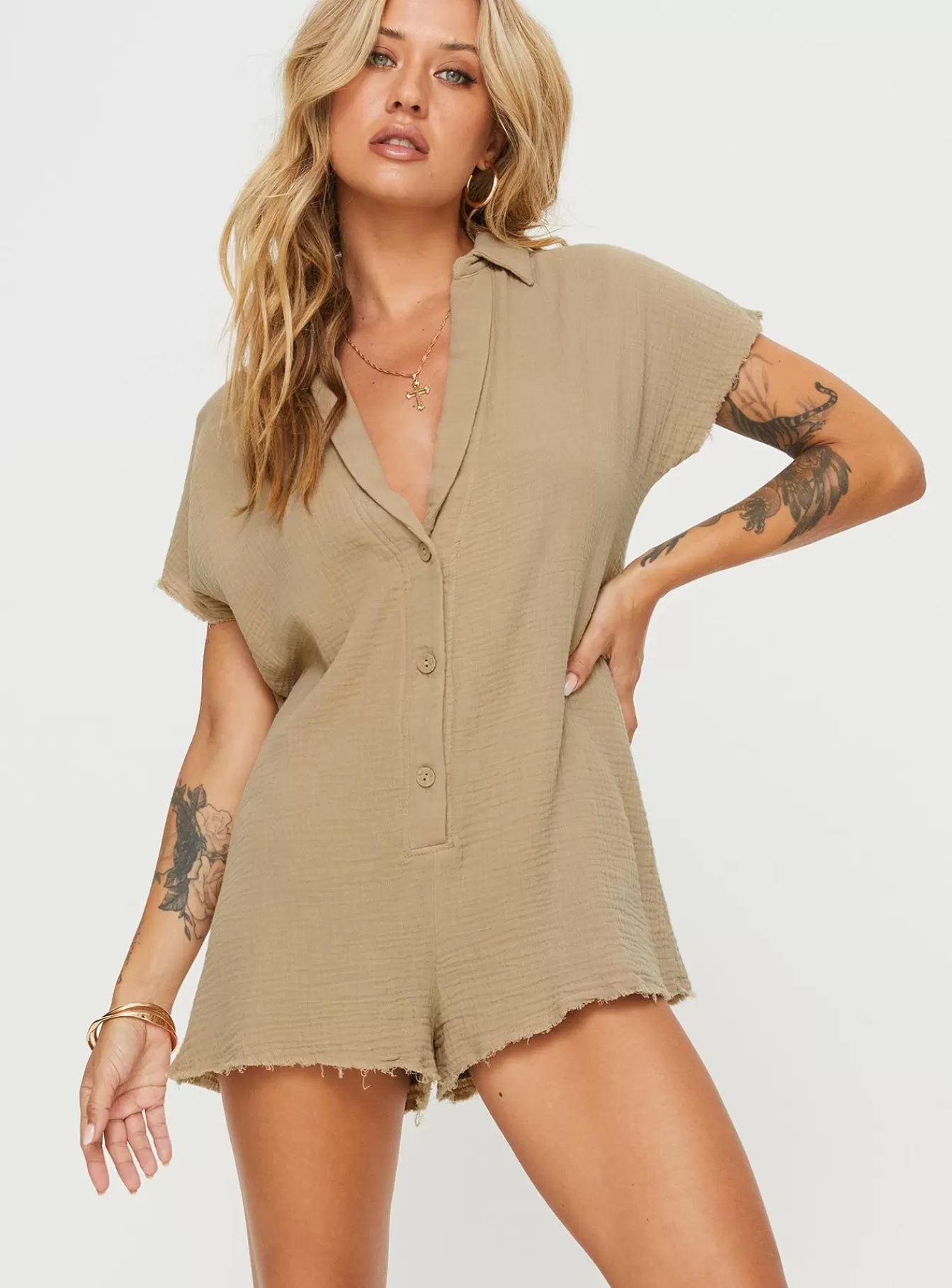 Princess Polly Rompers | Salt Lake Romper Beige