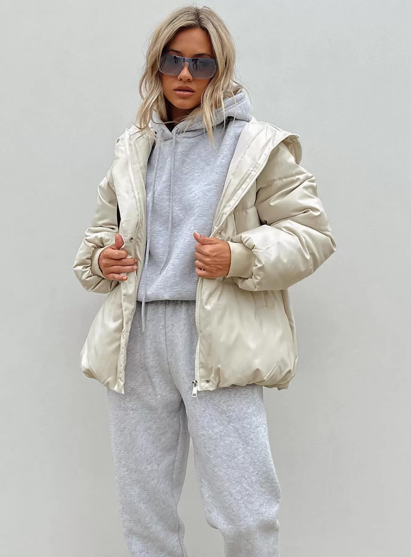 Princess Polly Puffer Jackets | Samira Puffer Jacket Off White