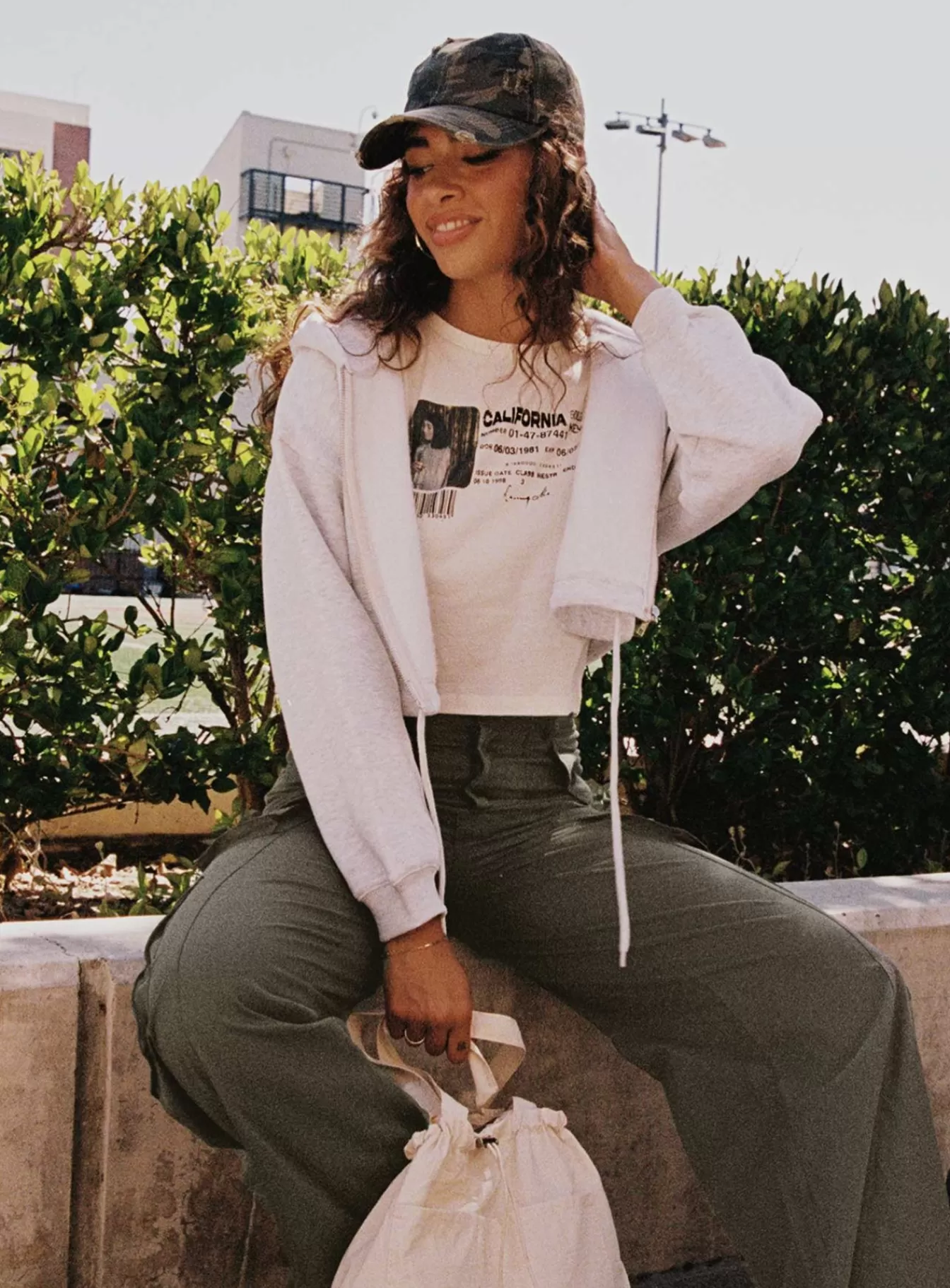Princess Polly Sweatshirts & Hoodies | Samwell Cropped Zip Up Hoodie White Marle