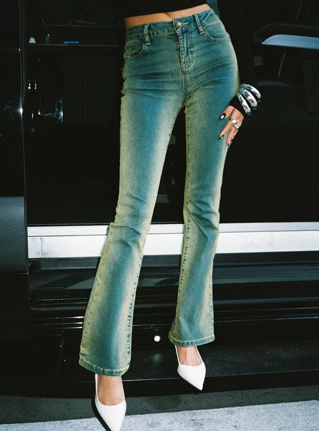 Princess Polly Jeans | Sandman Flare Jeans Antique Wash