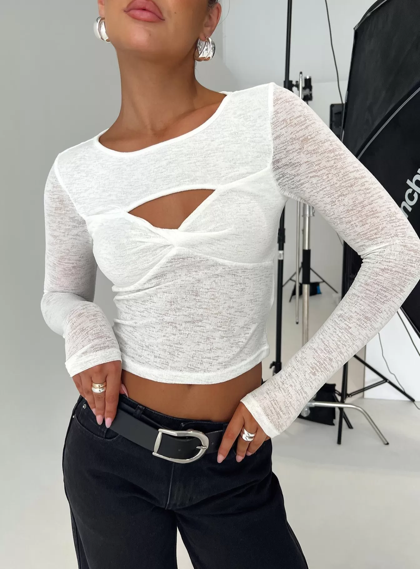 Princess Polly Long Sleeve Tops | Sandrine Twist Long Sleeve Top White