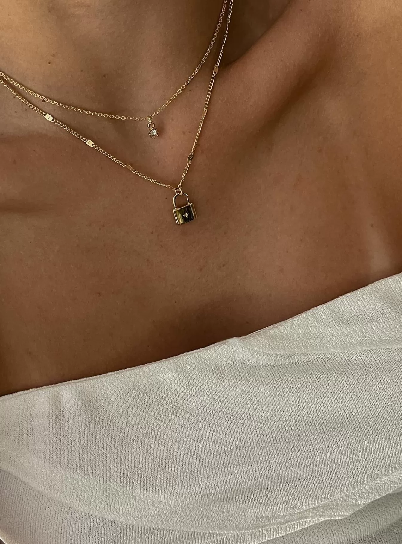 Princess Polly Lower Impact | Santino Lock Necklace Pack Gold