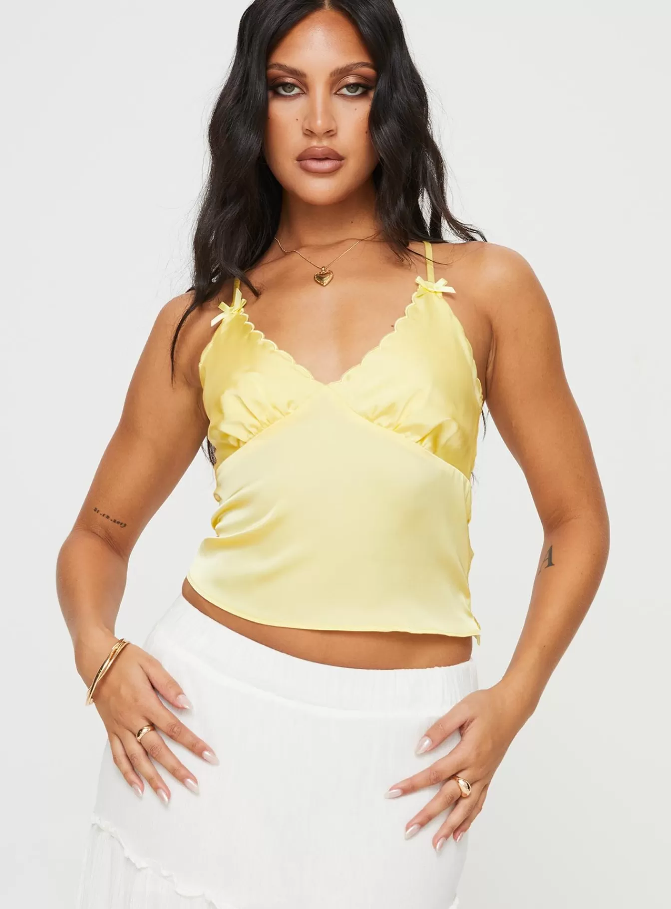 Princess Polly Crop Tops | Satina Top Yellow