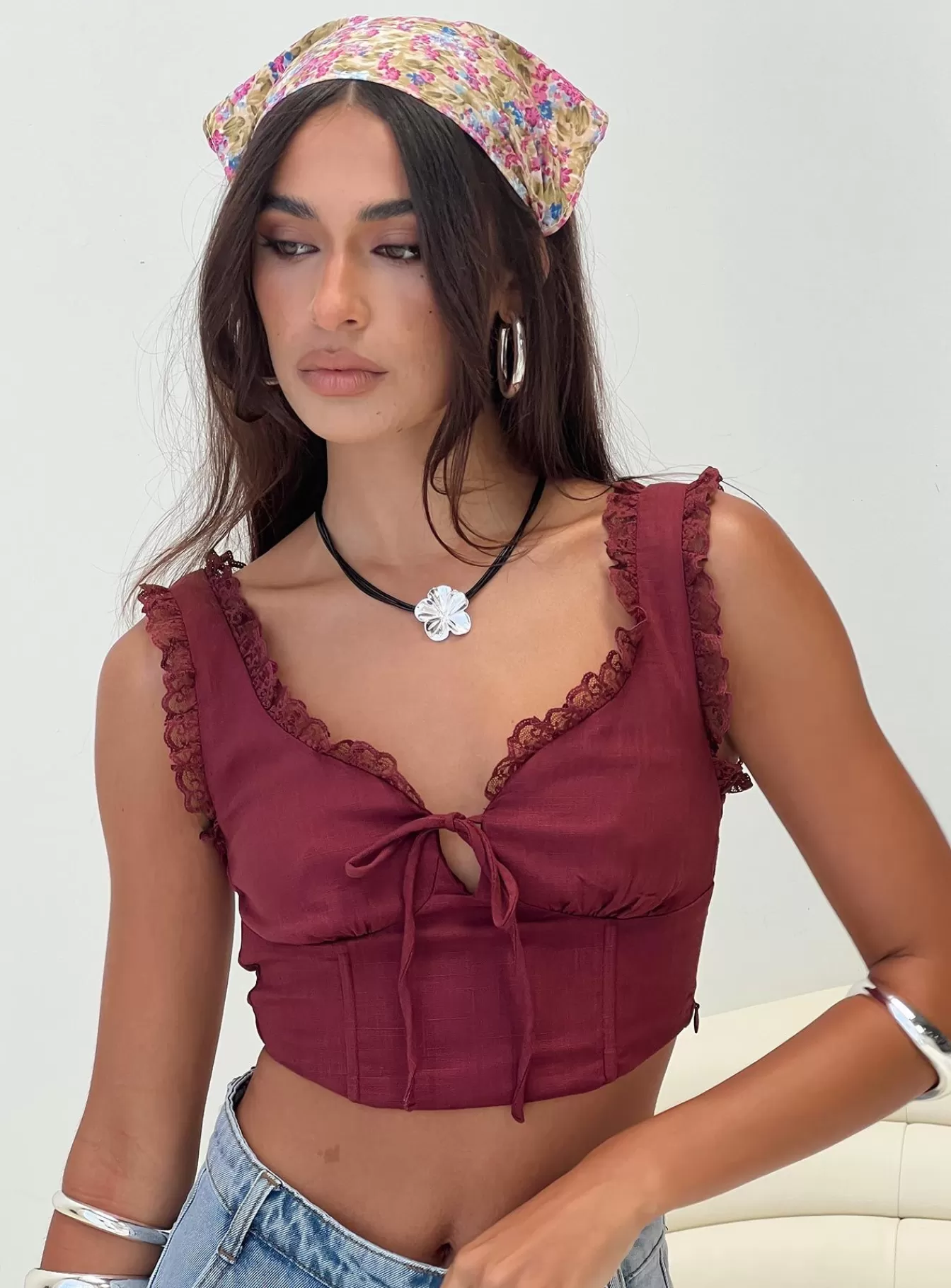 Princess Polly Corsets & Bustiers | Scarlett Top Wine