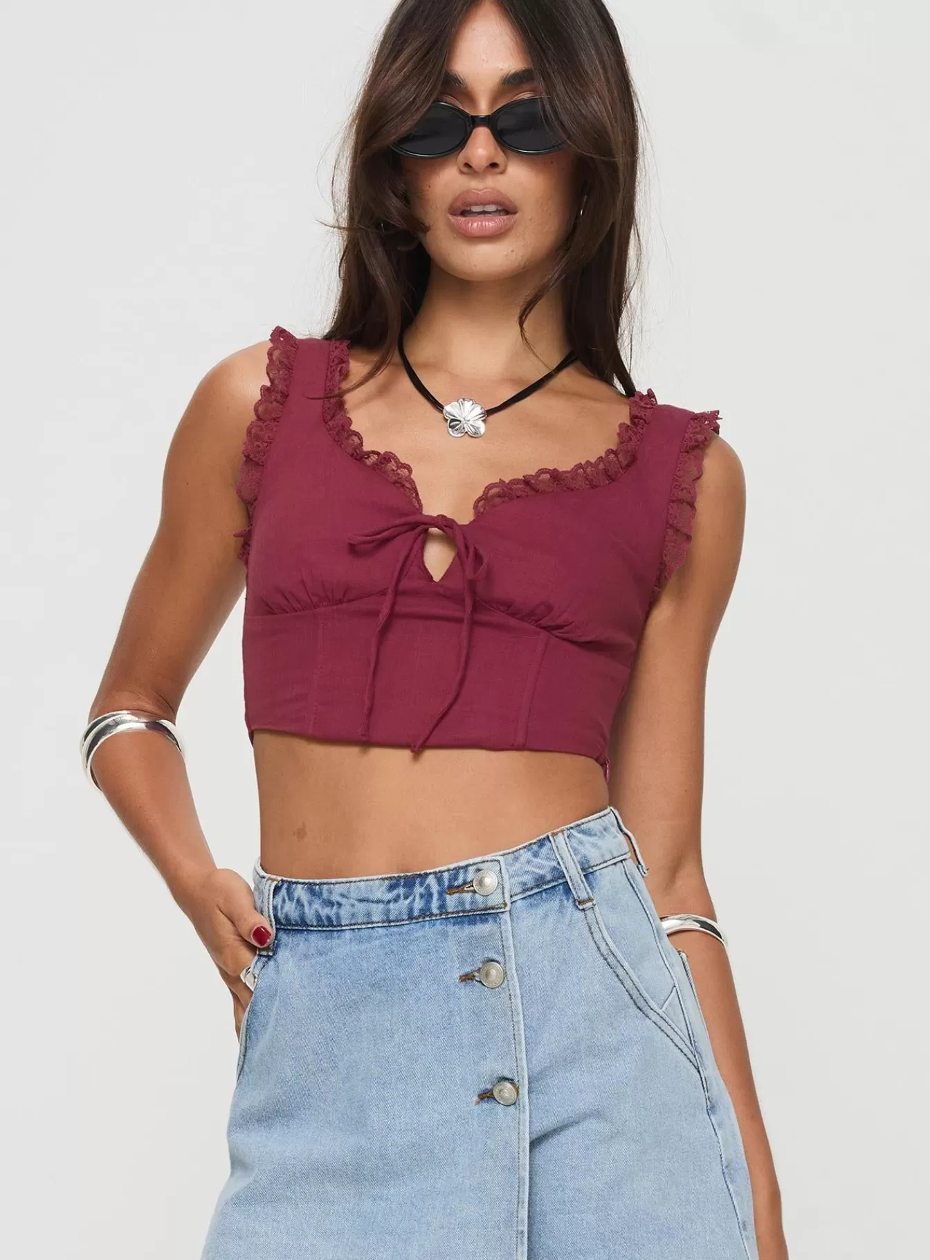Princess Polly Corsets & Bustiers | Scarlett Top Wine