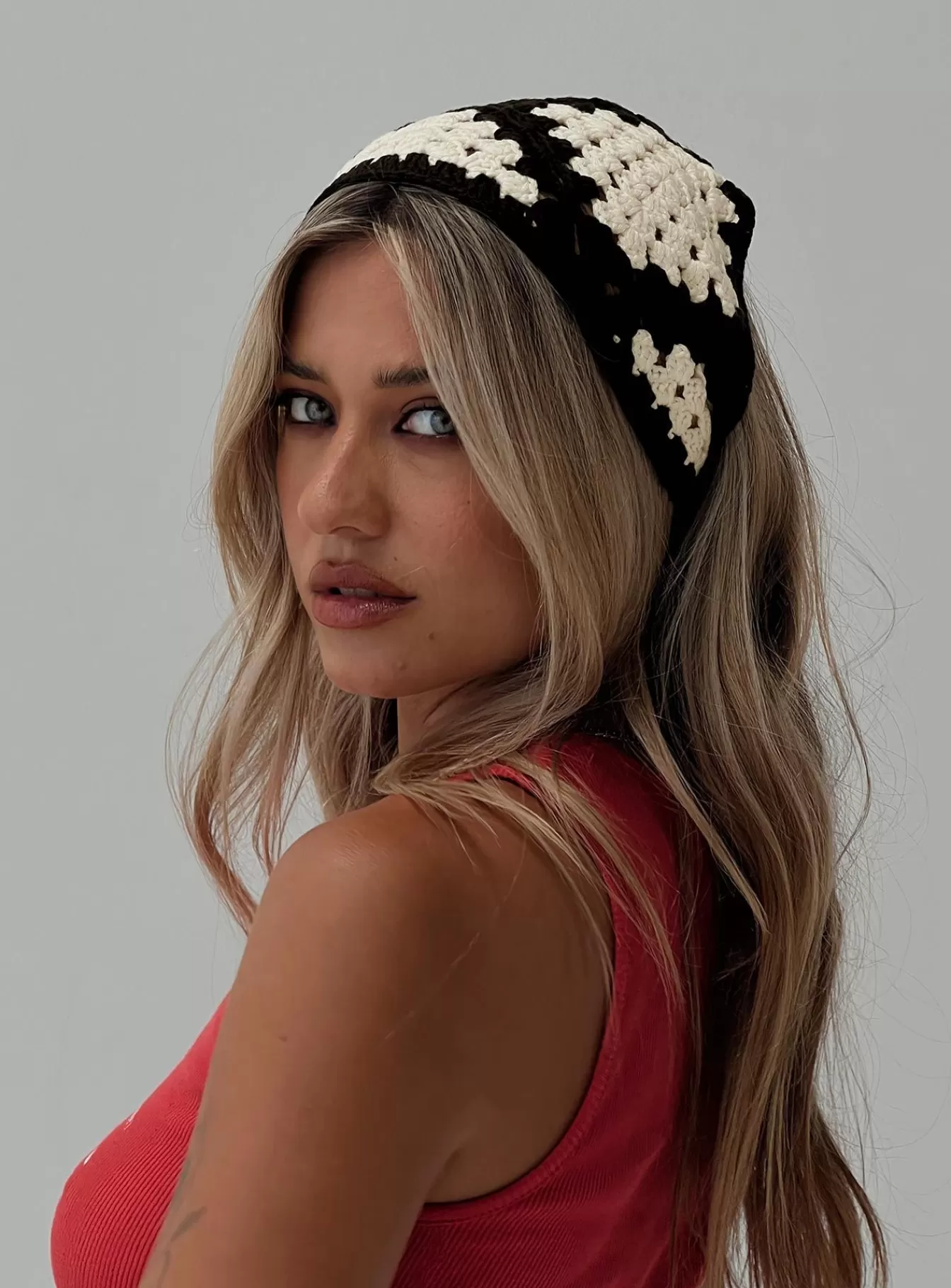 Princess Polly Hair Accessories | Scheana Crochet Headband Black / Cream