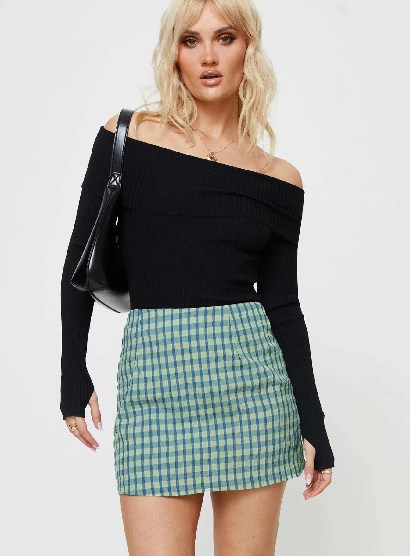 Princess Polly Skirts | Selby Gingham Mini Skirt Blue / Green