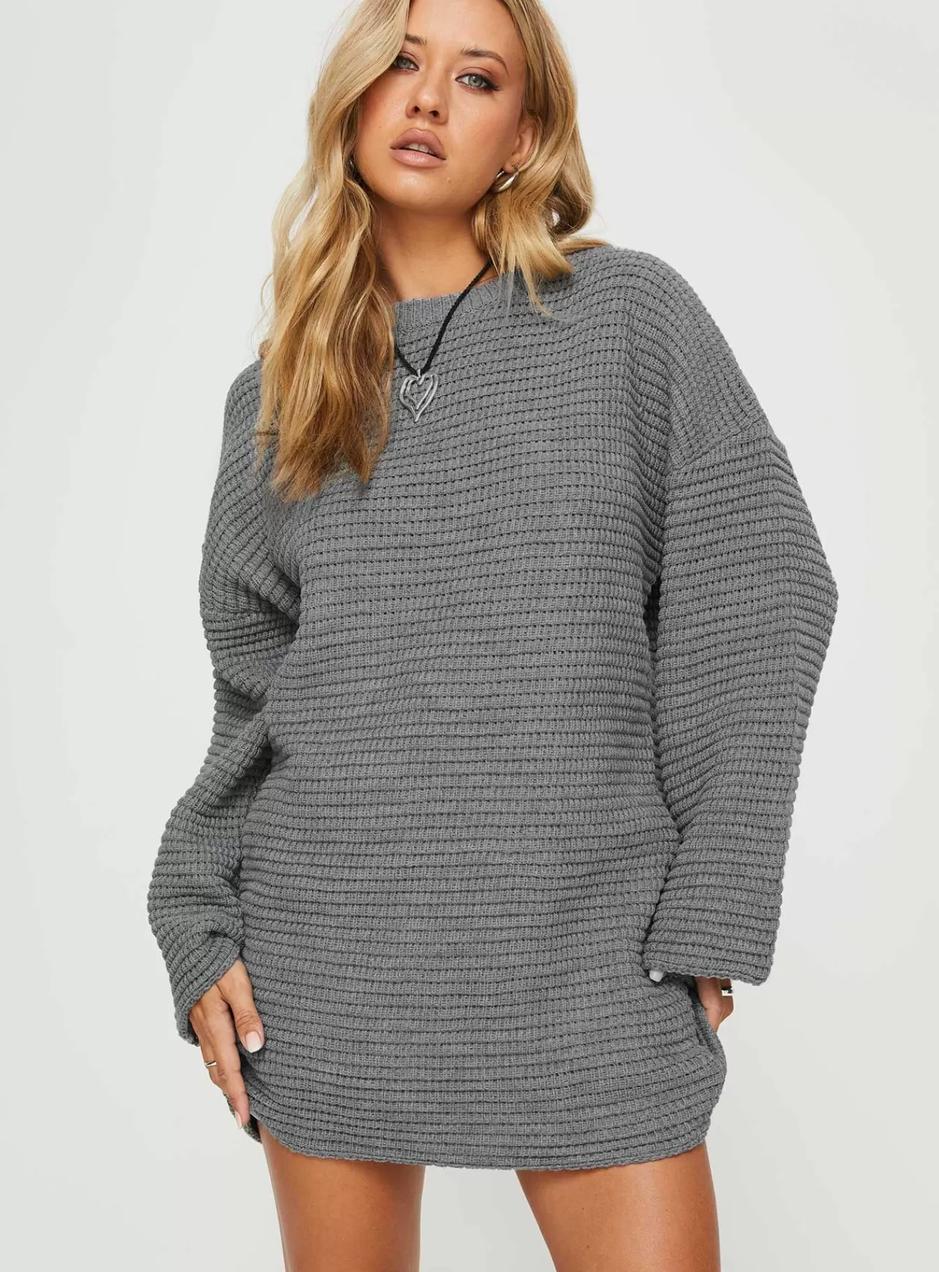 Princess Polly Mini Dresses | Sherwick Sweater Mini Dress Grey