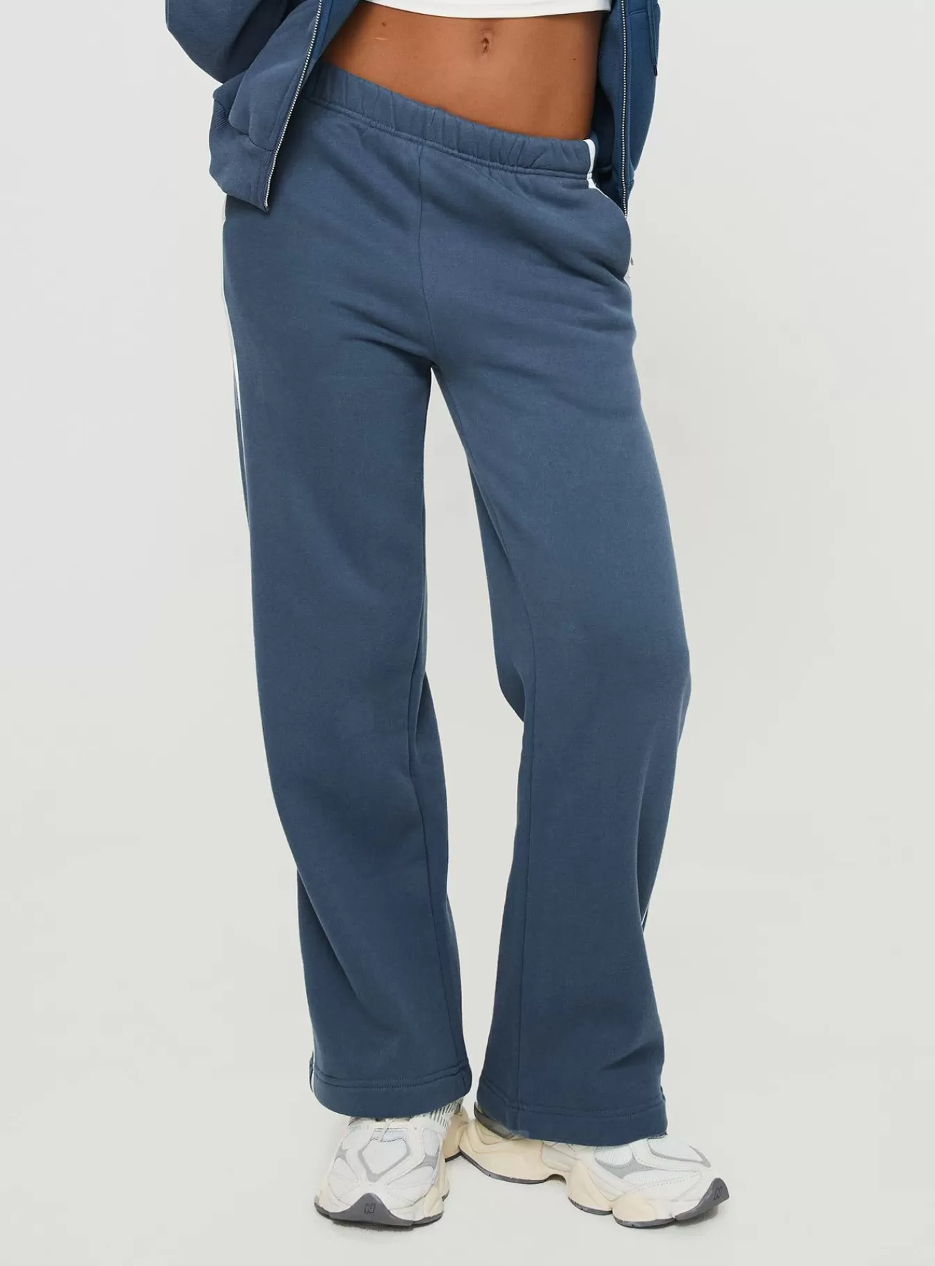 Princess Polly Pants | Skiller Side Stripe Track Pants Navy Navy/White