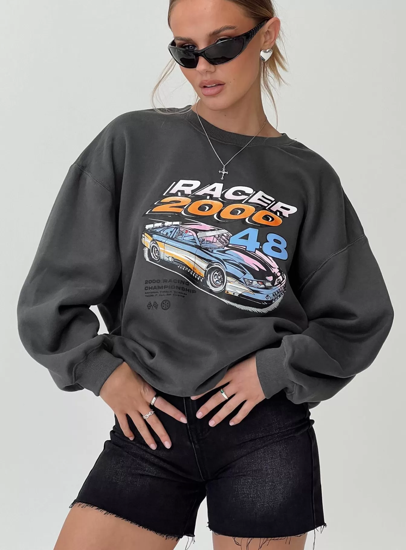 Princess Polly Sweatshirts & Hoodies | Speeder Sweatshirt Charcoal