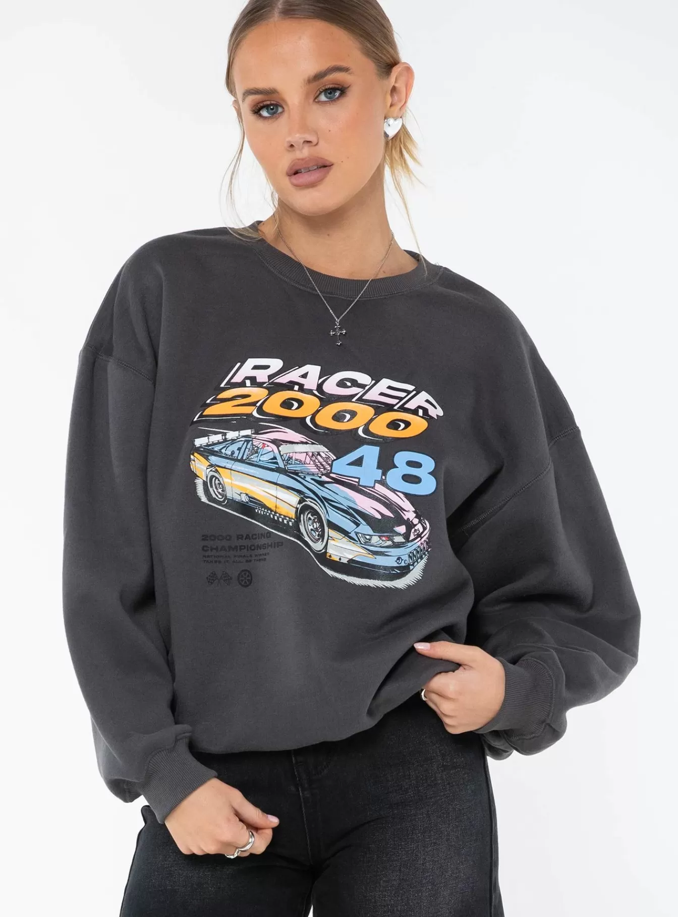 Princess Polly Sweatshirts & Hoodies | Speeder Sweatshirt Charcoal