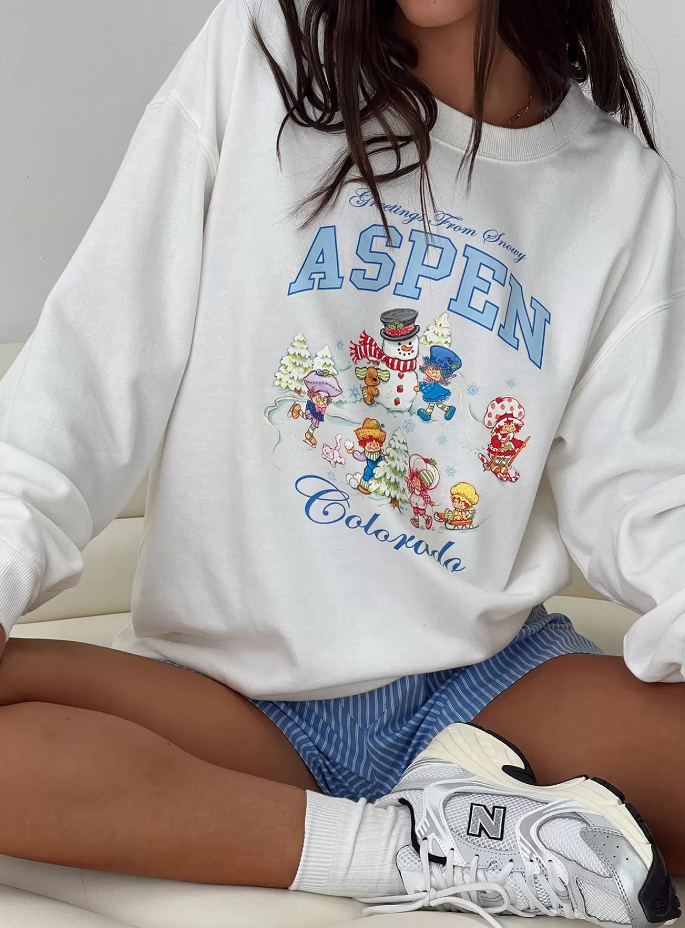 Princess Polly Sweatshirts & Hoodies | Ssc Greetings From Aspen Crew Neck Sweatshirt Marshmallow