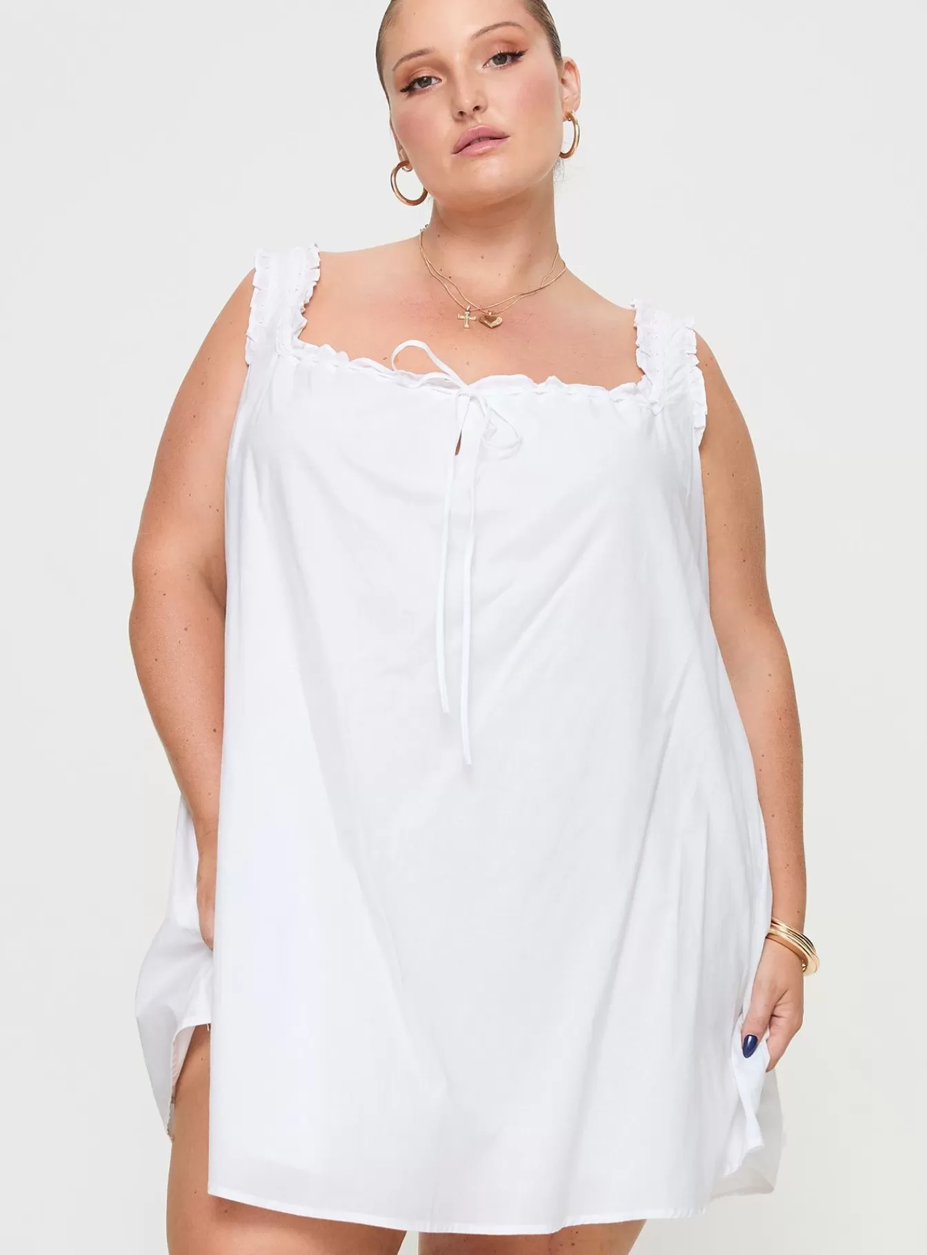 Princess Polly Curve Dresses | Swing Mini Dress Curve White