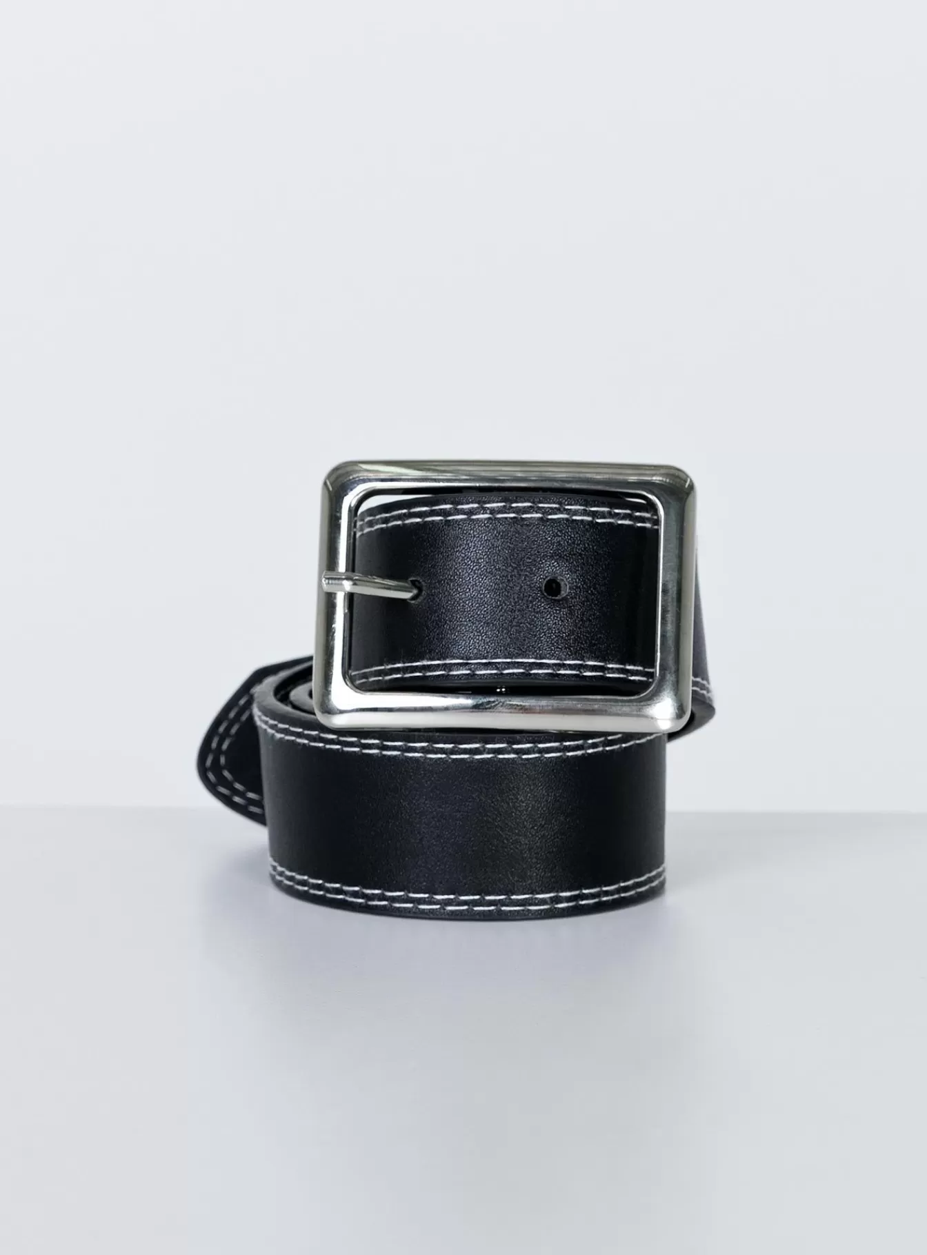 Princess Polly Belts | Sydney Contrast Stitch Belt Black
