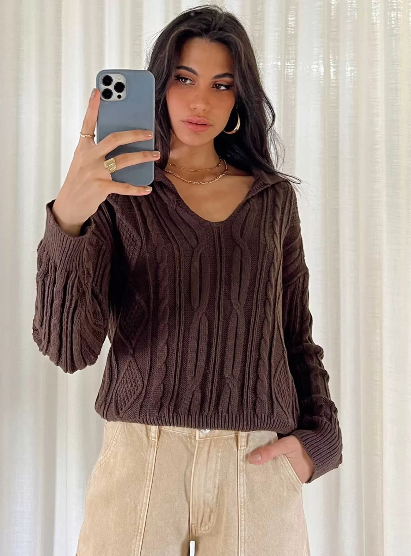 Princess Polly Knitted Sweaters | Symons Sweater Brown