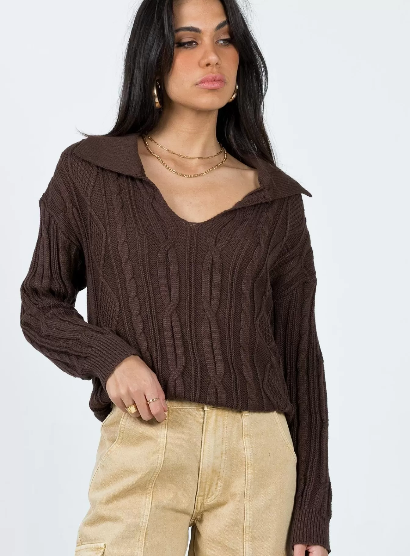 Princess Polly Knitted Sweaters | Symons Sweater Brown