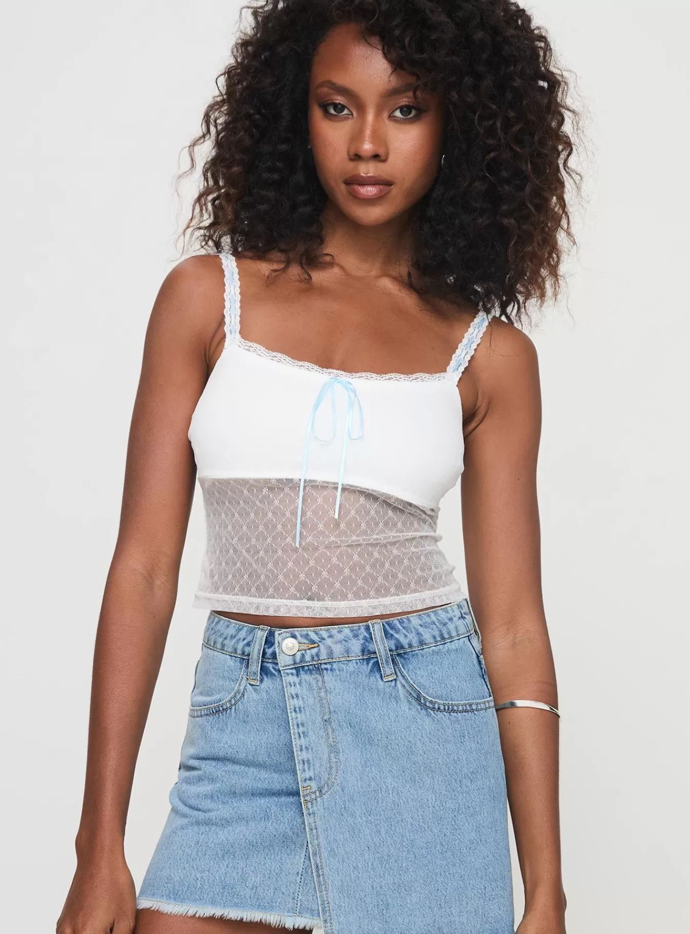 Princess Polly Party Tops | Tadeo Lace Cami Top White