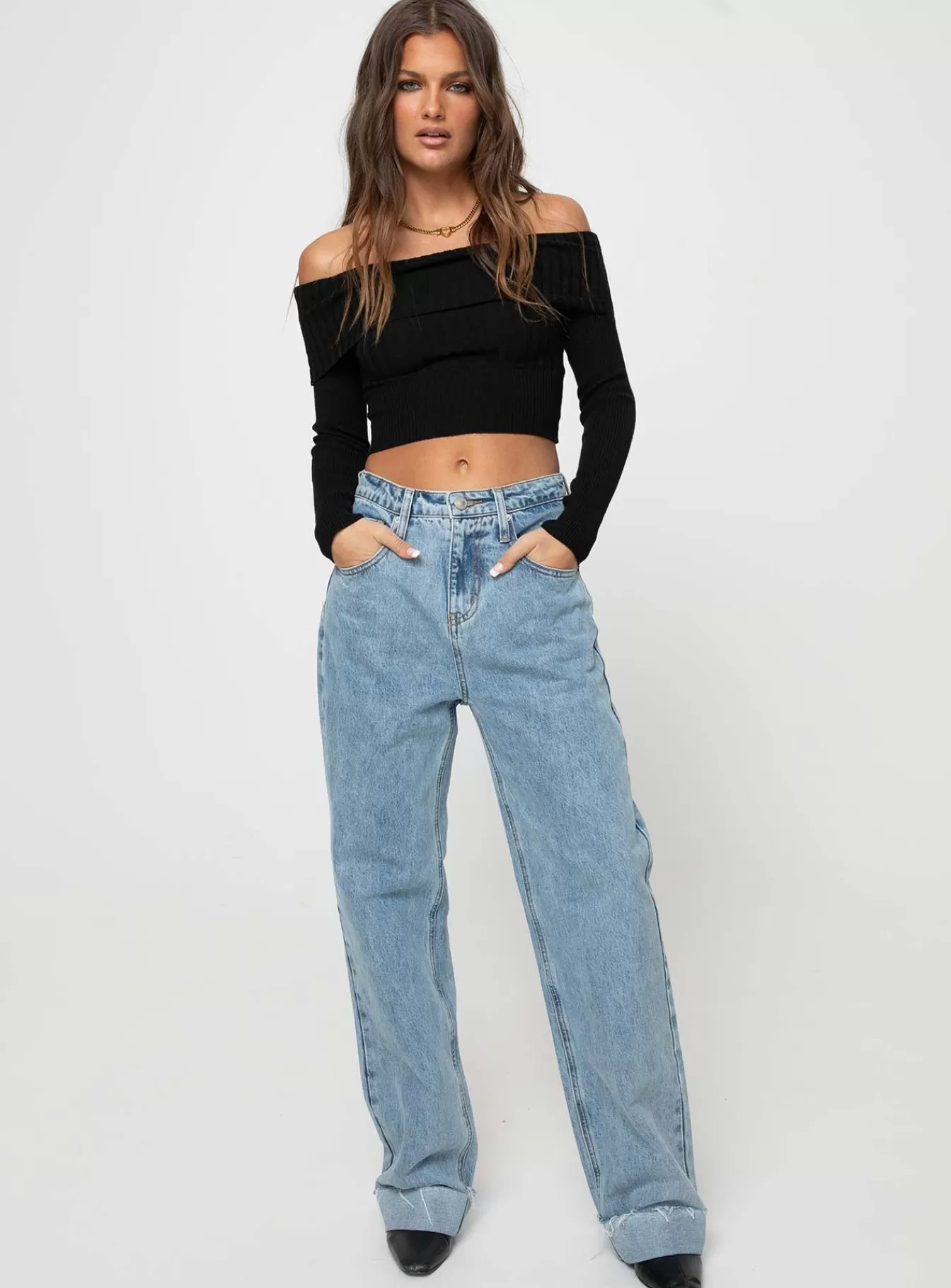 Princess Polly Long Sleeve Tops | Tagula Off The Shoulder Top Black