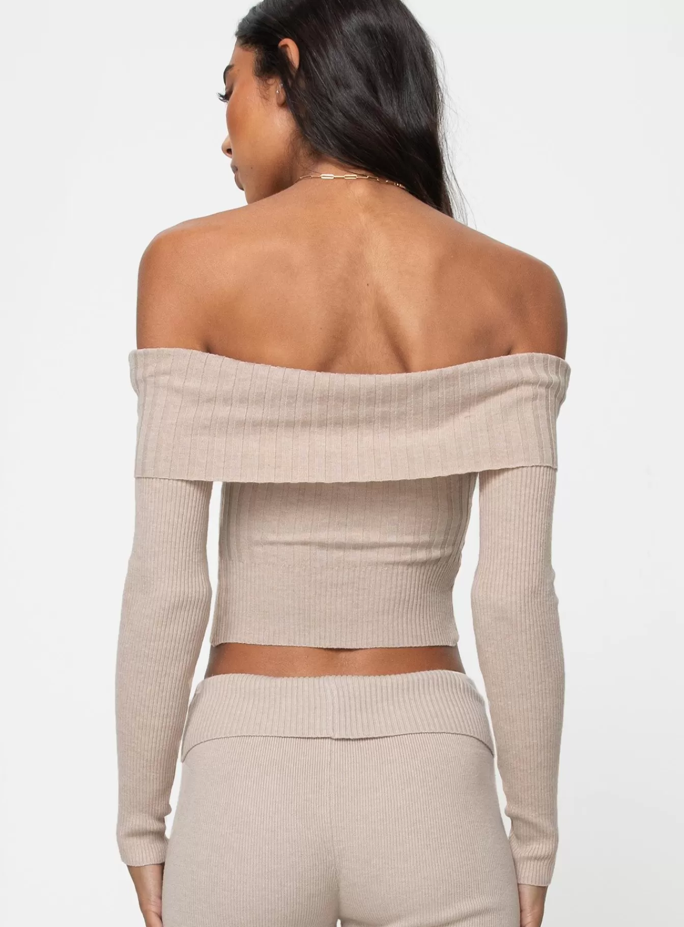 Princess Polly Long Sleeve Tops | Tagula Off The Shoulder Top Beige