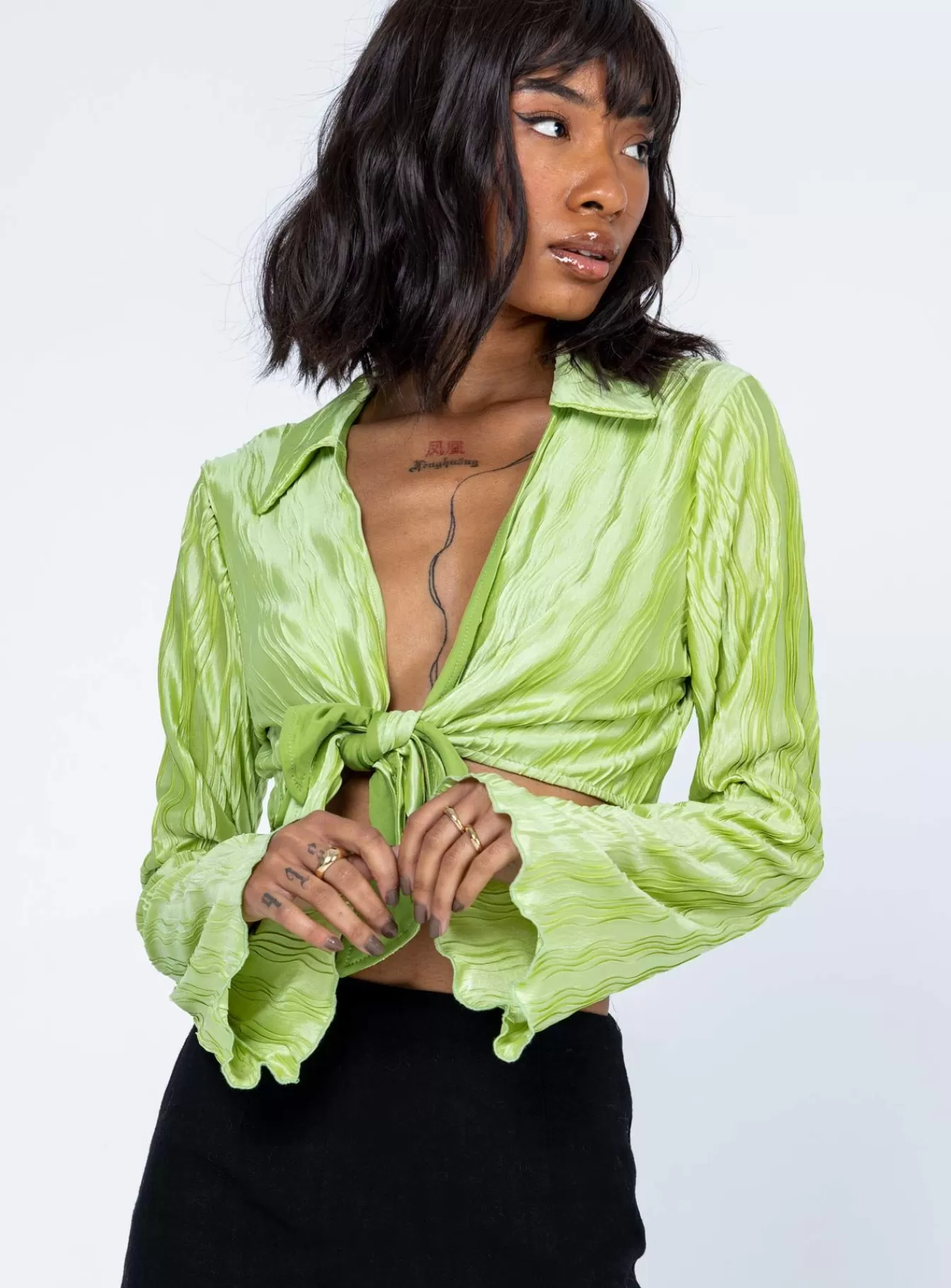 Princess Polly Long Sleeve Tops | Talissa Long Sleeve Top Green