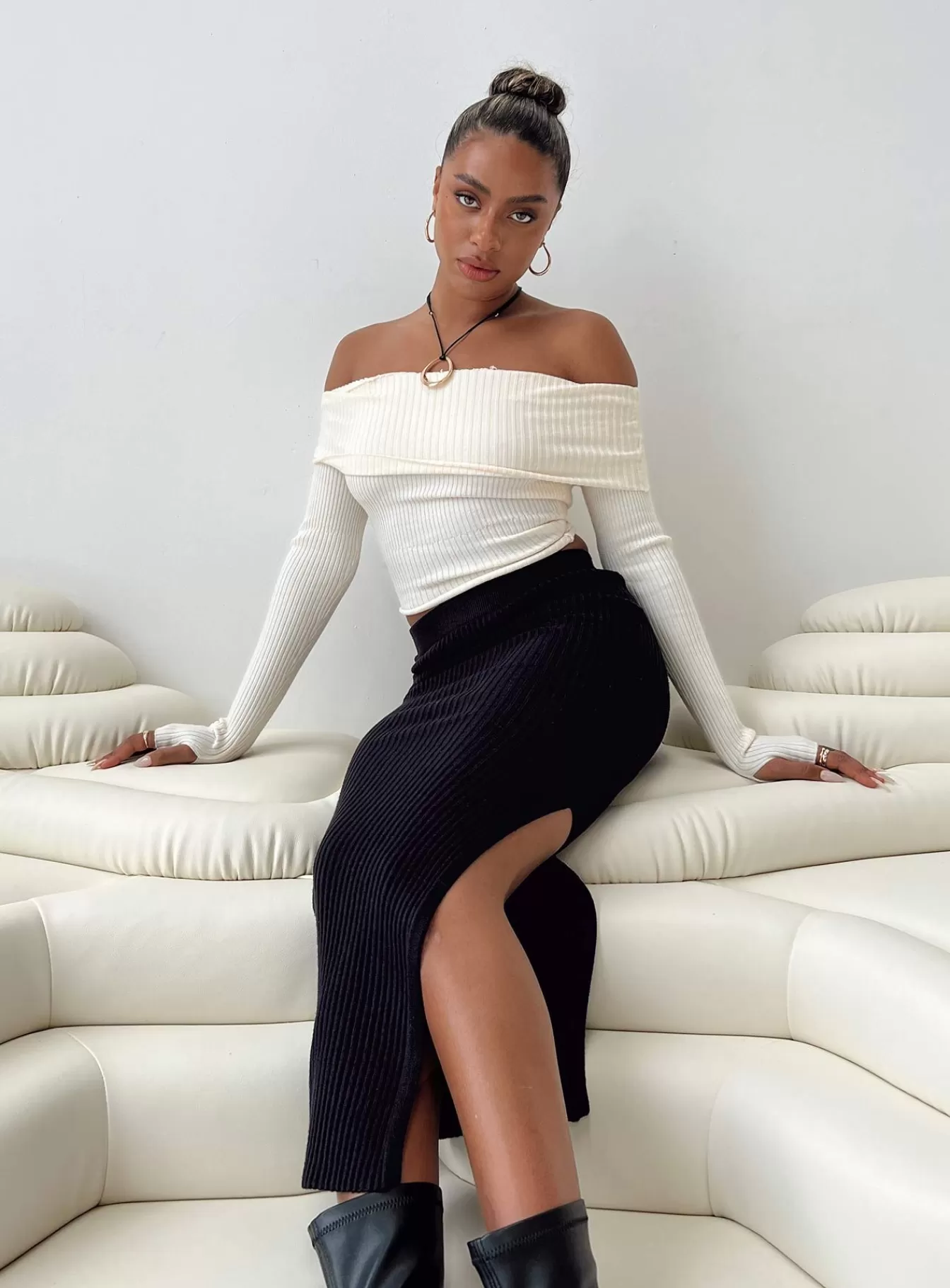 Princess Polly Skirts | Tanna Midi Skirt Black