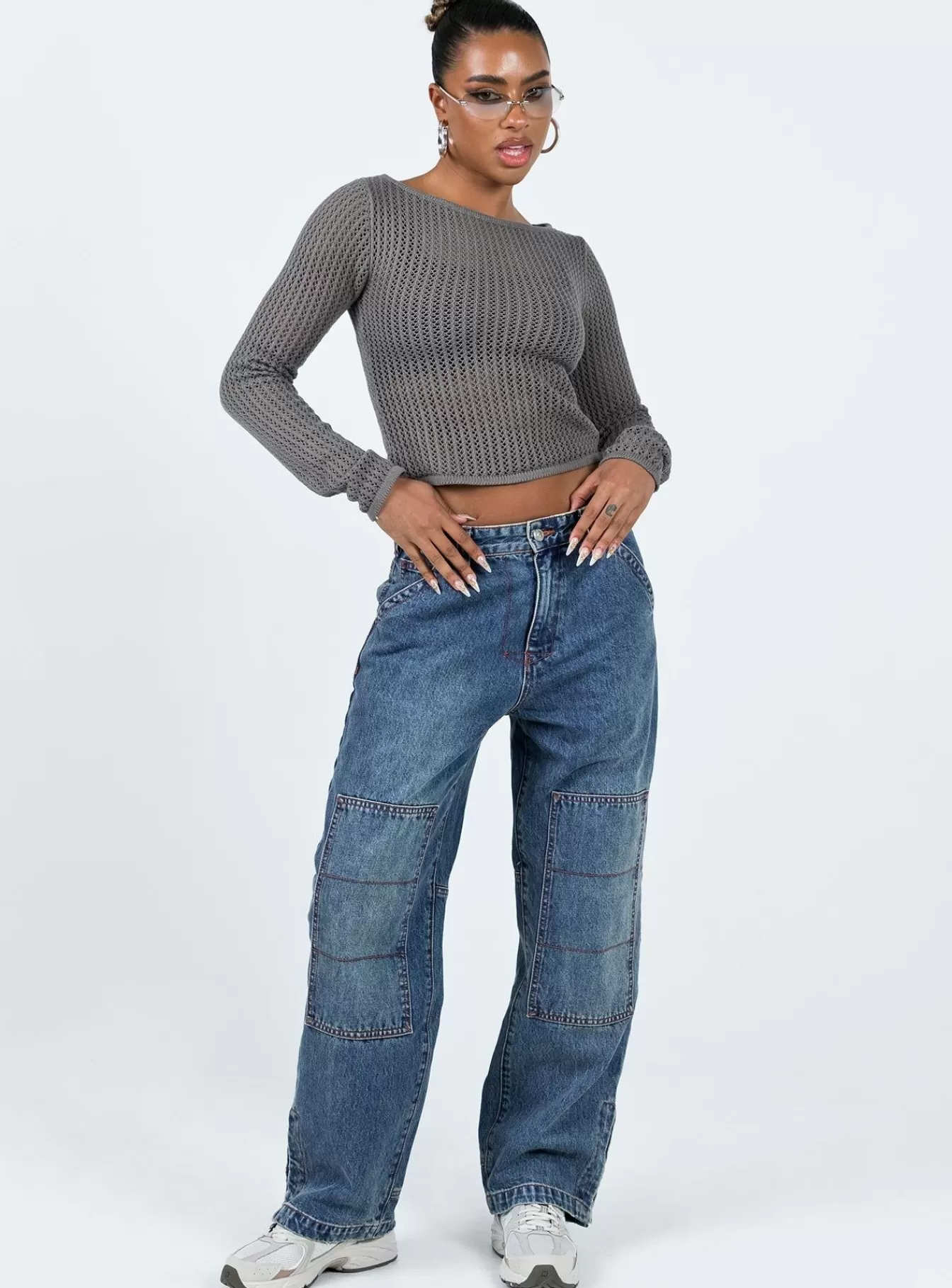 Princess Polly Jeans | Tein Low Waist Jeans Dark Denim Vintage Denim