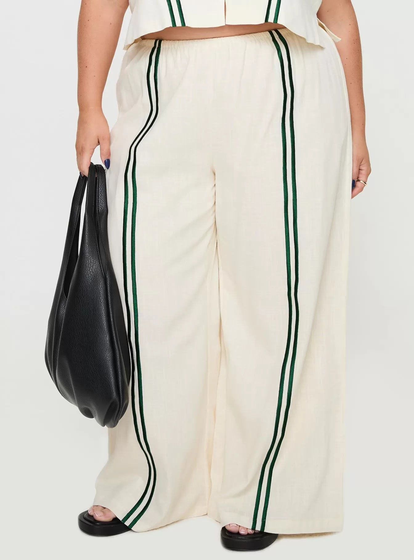 Princess Polly Pants | Telling Lies Pants Curve White / Green