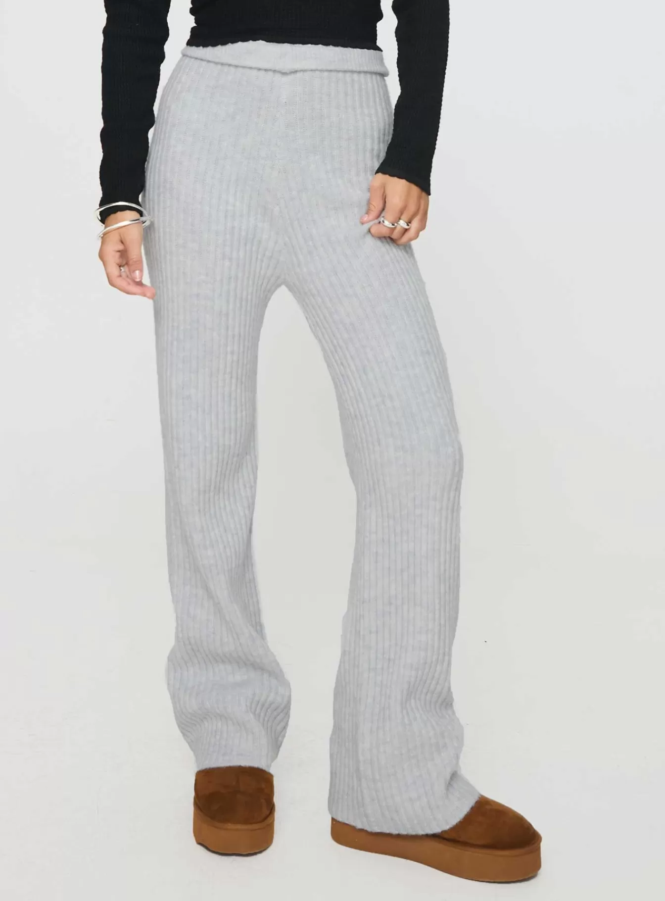 Princess Polly Pants | Templa Knit Pants Grey Marle