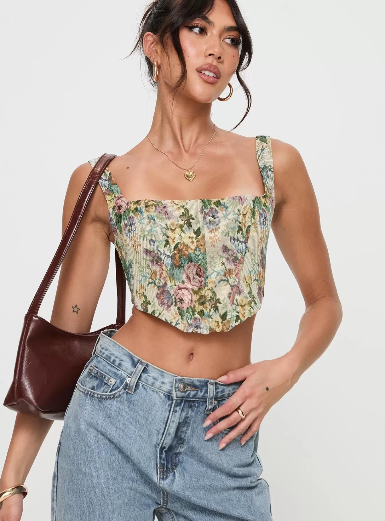 Princess Polly Corsets & Bustiers | Tender Heart Corset Top Multi