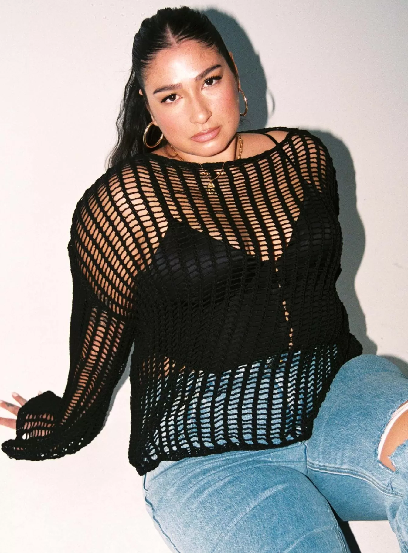 Princess Polly Knitted Sweaters | The Kennedy Sweater Curve Black