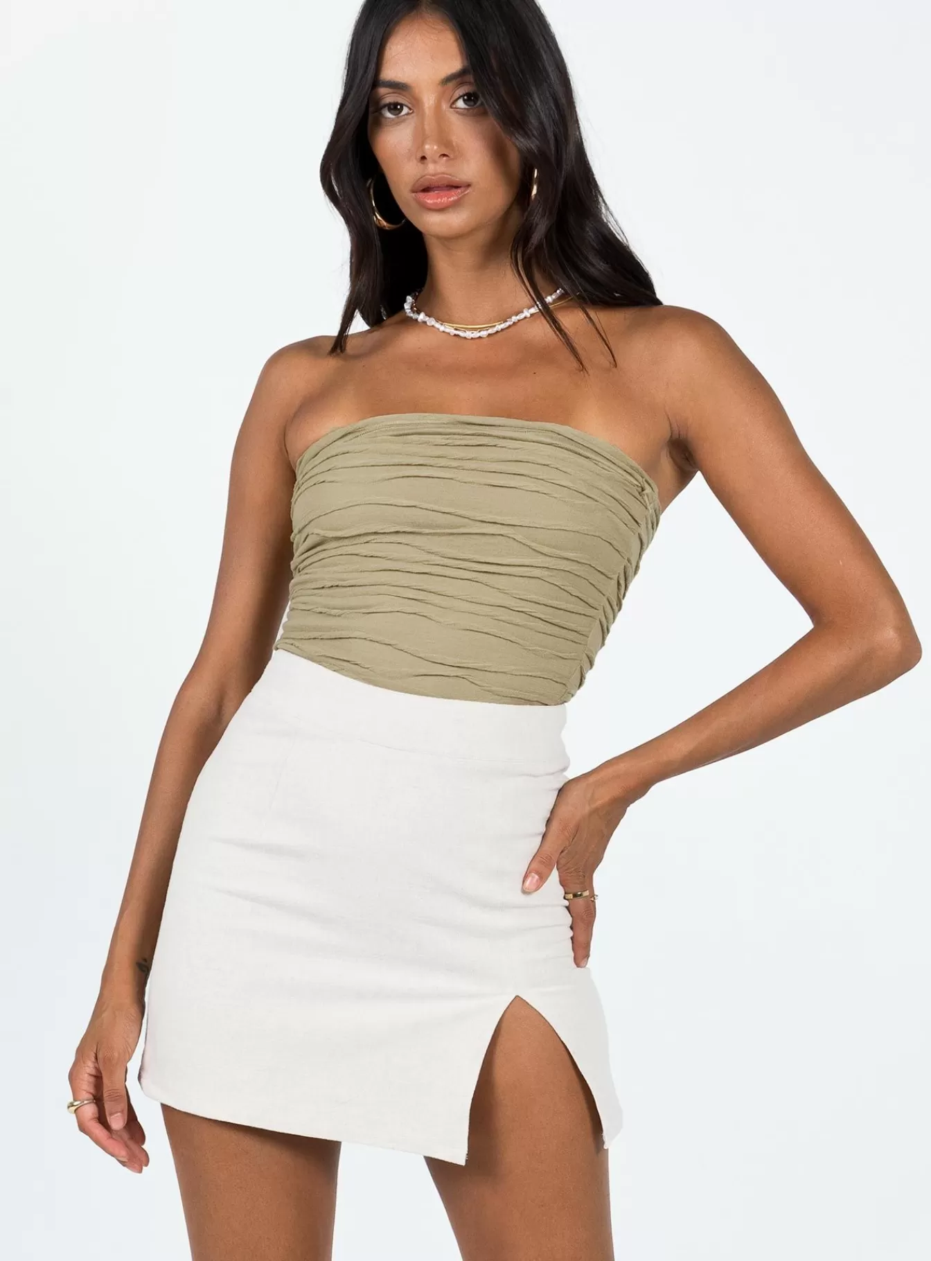 Princess Polly Skirts | The Lola Mini Skirt Oatmeal