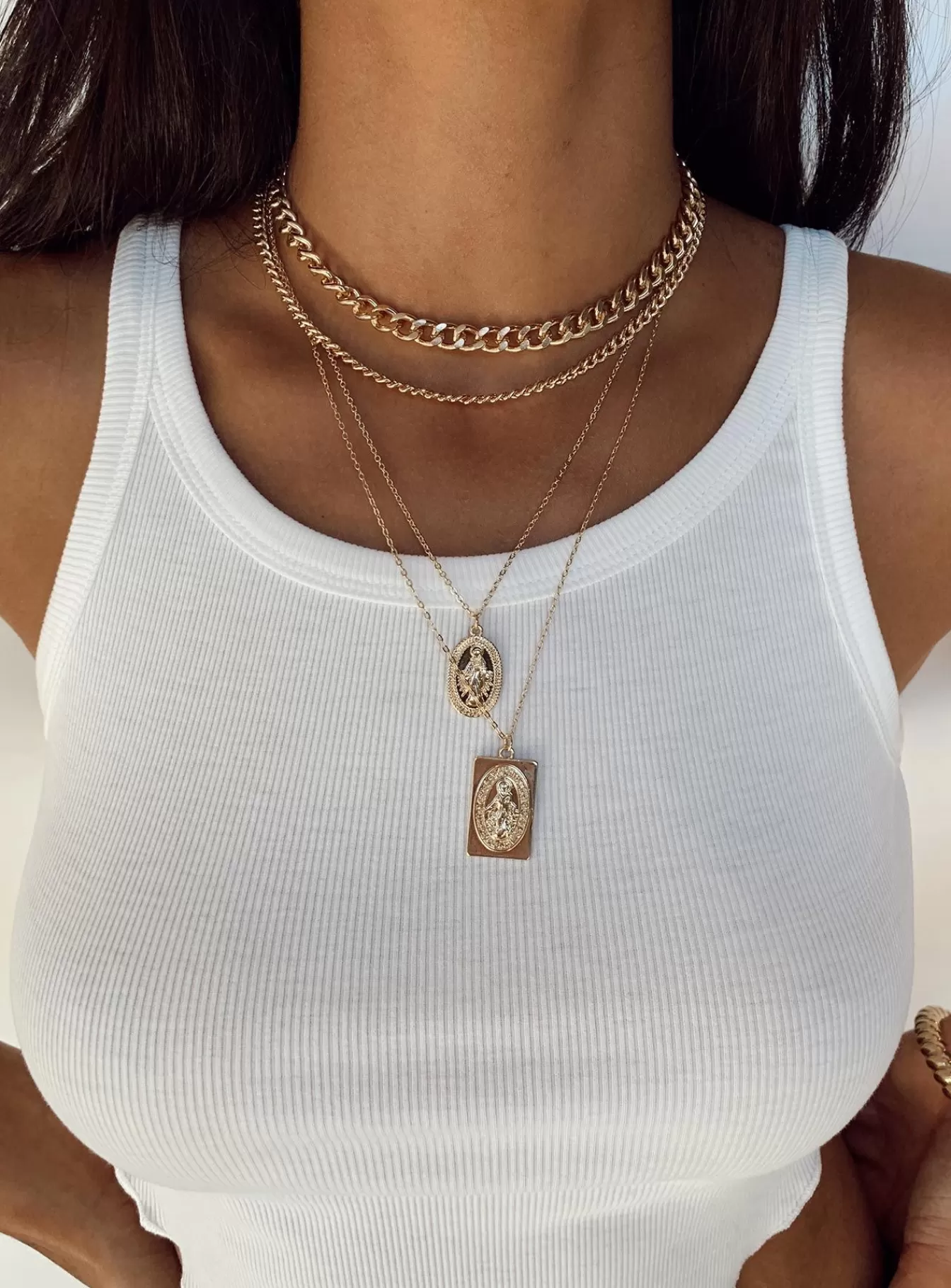 Princess Polly Necklaces | The Saints Necklace Set Gold
