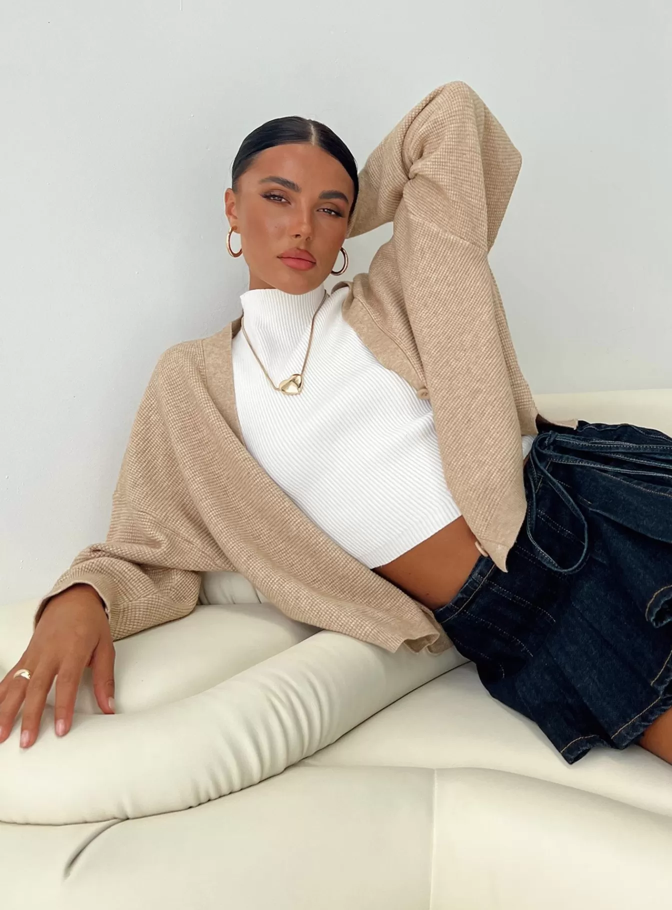 Princess Polly Knitted Sweaters | Theo Cardigan Beige