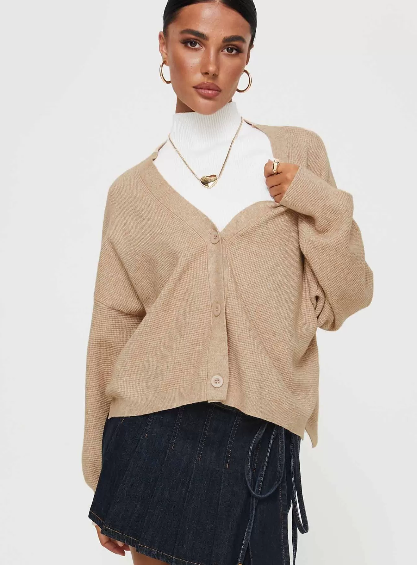 Princess Polly Knitted Sweaters | Theo Cardigan Beige