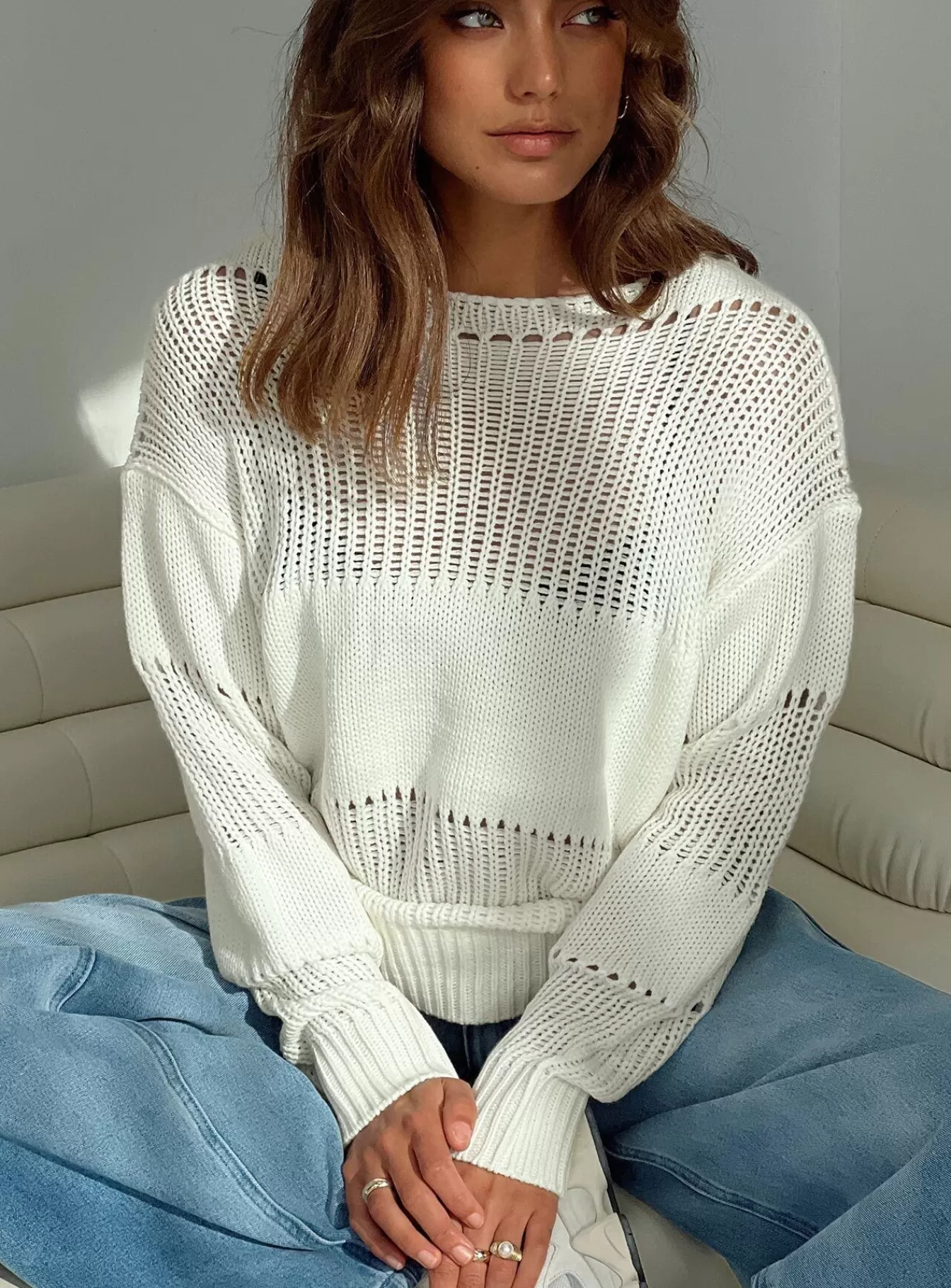 Princess Polly Jumpsuits | Throw On Sweater Cream
