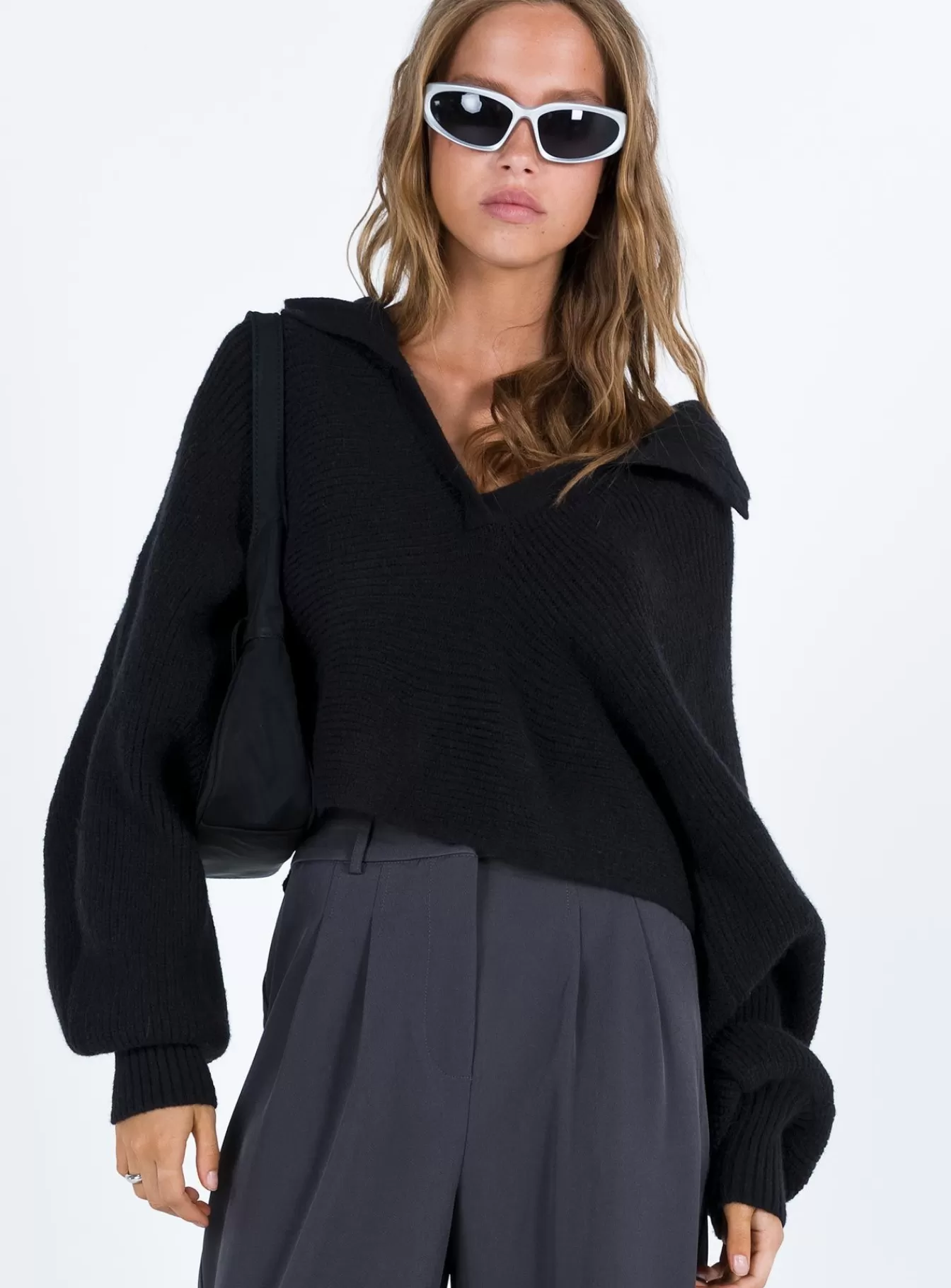 Princess Polly Knitted Sweaters | Tiara Cropped Sweater Black