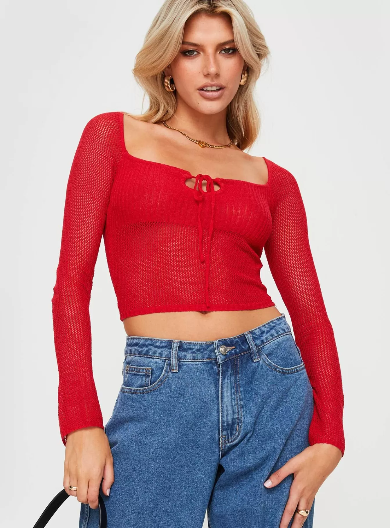Princess Polly Long Sleeve Tops | Tyren Top Red