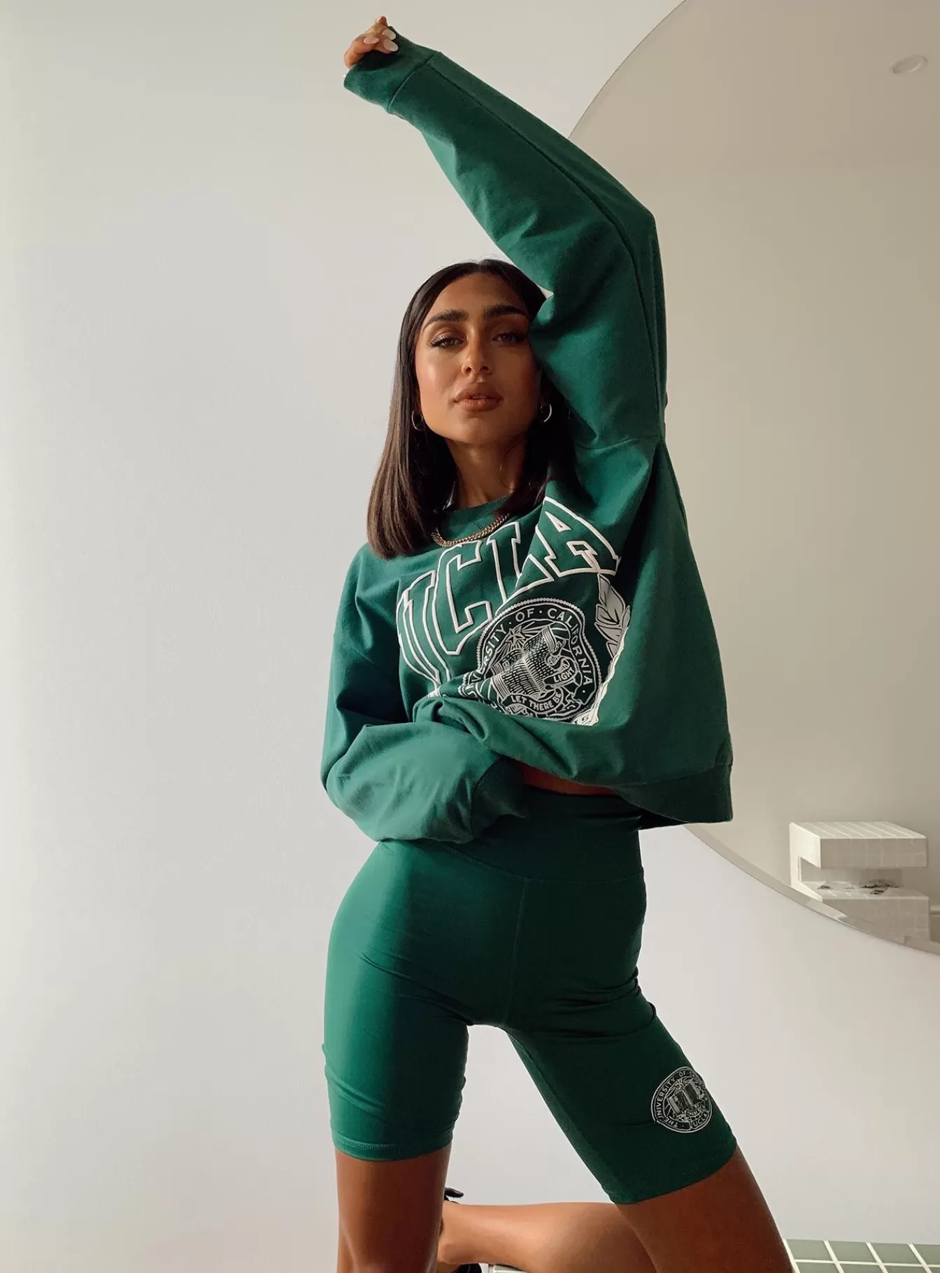 Princess Polly Shorts | Ucla Bike Shorts Green